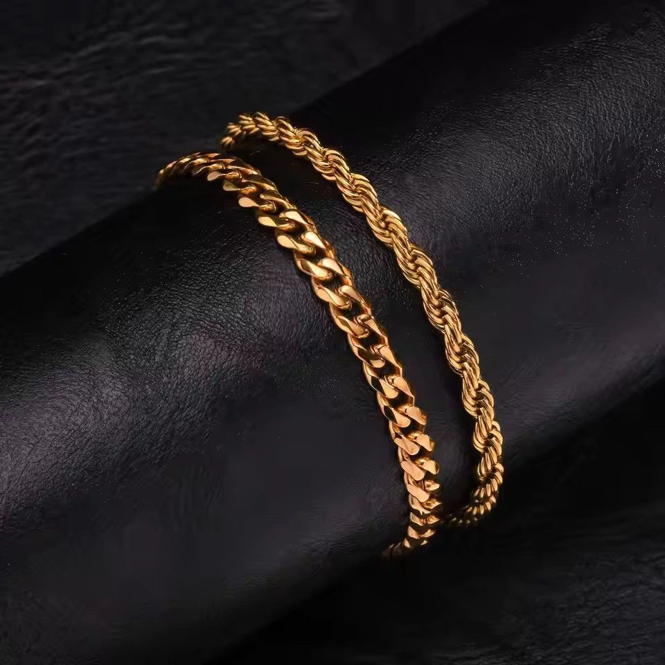 Japanese Brand 2 Pieces / Set Chain Bracelet Size ONE SIZE - 2 Thumbnail