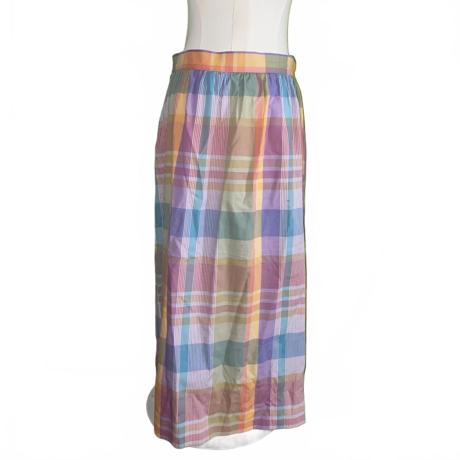 Pendleton Vintage Pendleton Pastel Plaid High Waist Midi Skirt 2 Size 34" / US 12 / IT 48 - 2 Thumbnail