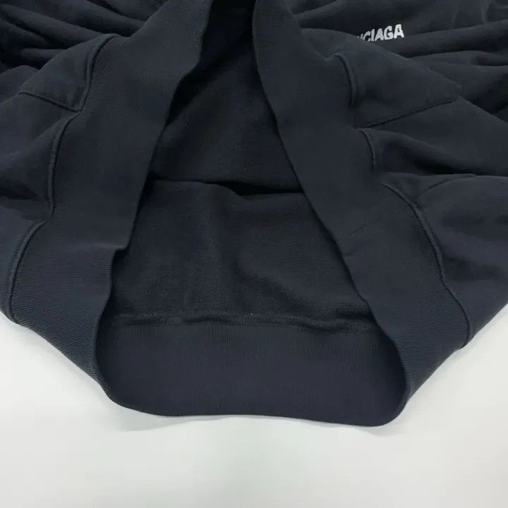 Balenciaga Balenciaga Black Logo Print Oversized Hoodie 0079-2507 Size XS / US 0-2 / IT 36-38 - 7 Thumbnail