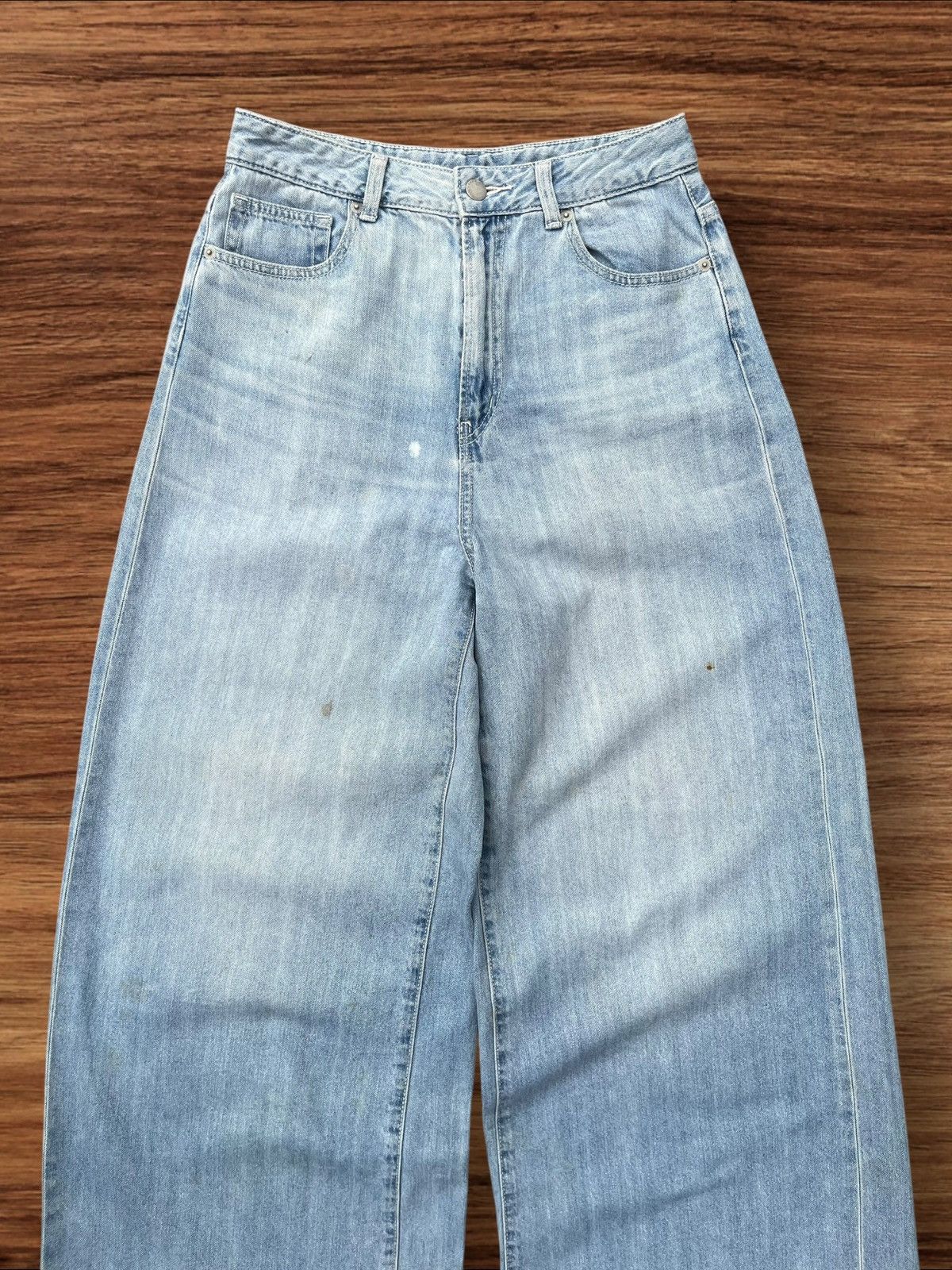 GU × Japanese Brand × Uniqlo Vintage Japanese Brand GU Super Wide Leg Blue Washed Jeans Size 26" / US 2 / IT 38 - 3 Thumbnail