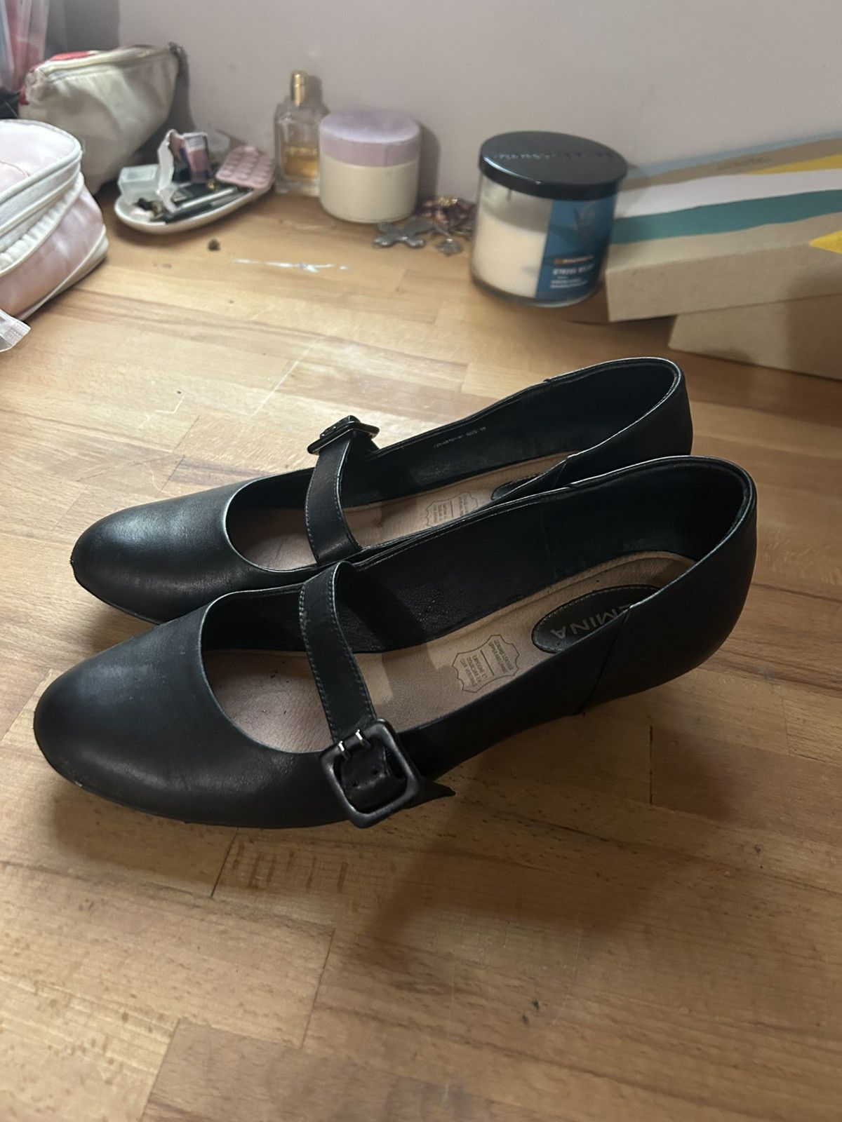 Vintage Black Mary Jane Heels – FEMINA – Size 10 – Genuine Leather Size US 10 / IT 40 - 2 Thumbnail