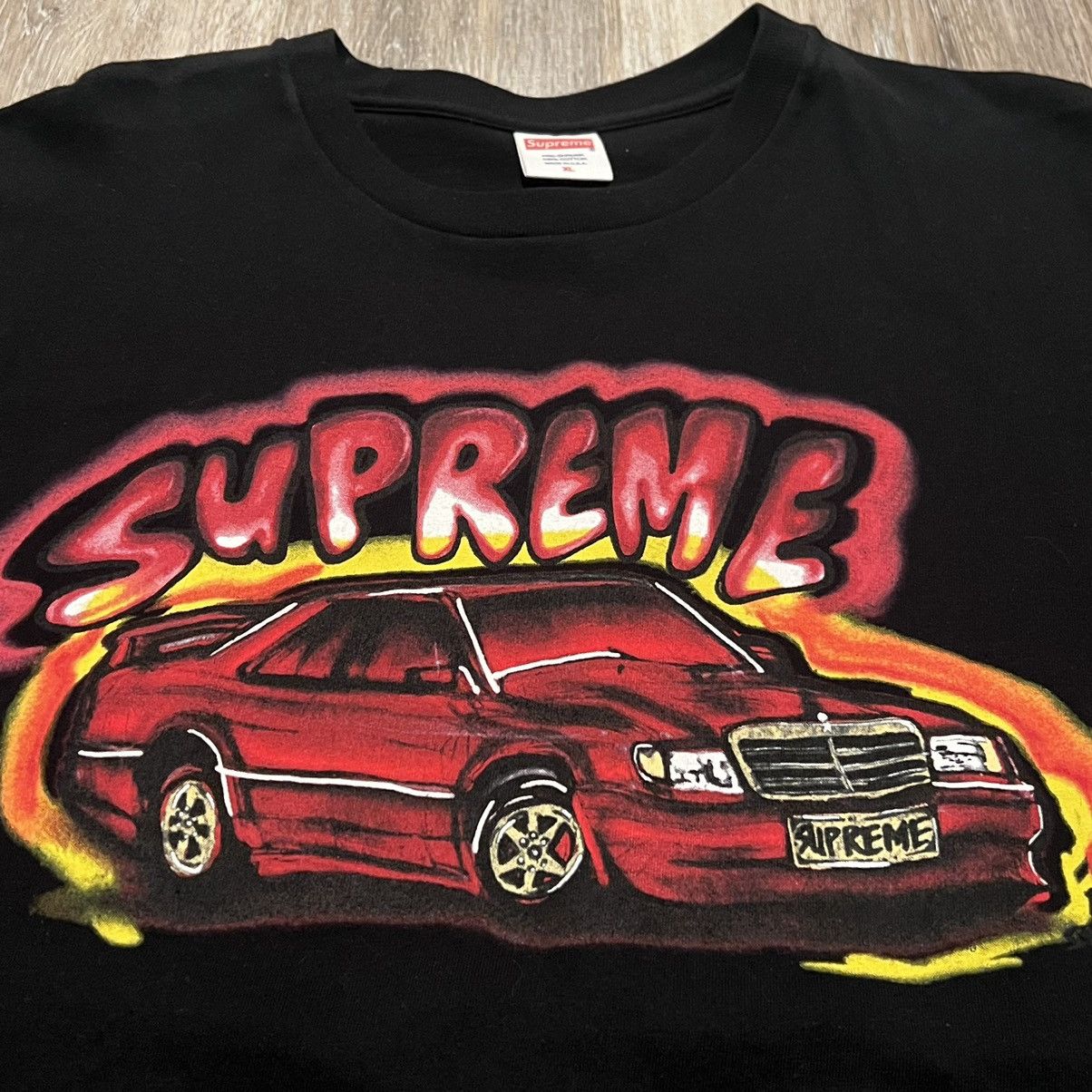 Supreme Supreme Benz tee Mercedes 190e tee 2014 airbrush car tee Size US XL / EU 56 / 4 - 10 Thumbnail