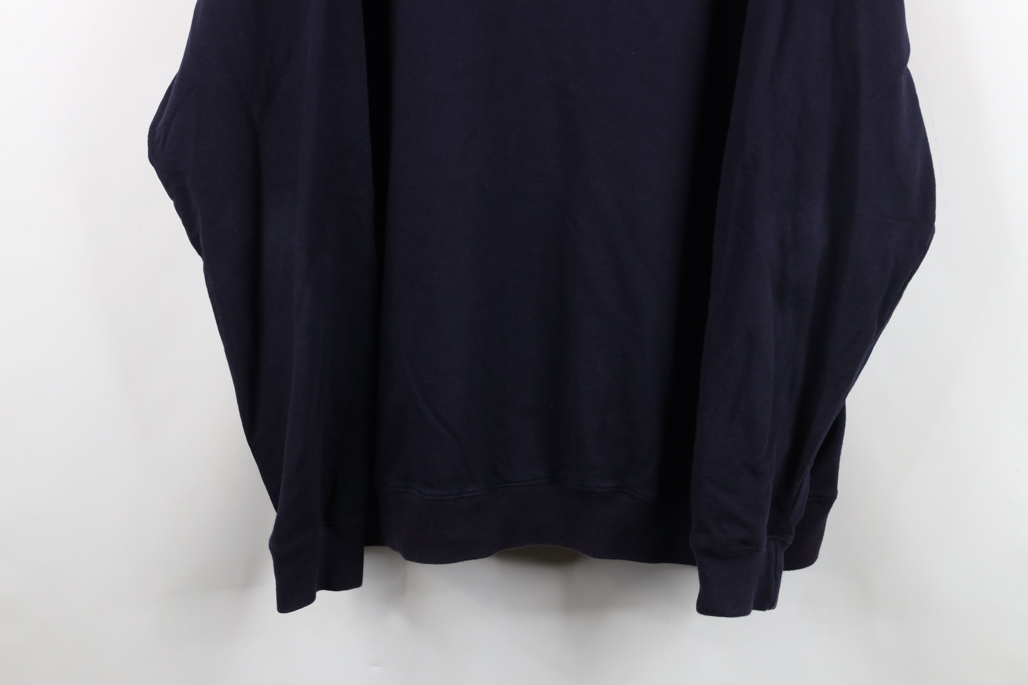 Lands' End Vintage 90s Lands End Blank French Terry Sweater Navy Blue Size US XXL / EU 58 / 5 - 3 Thumbnail