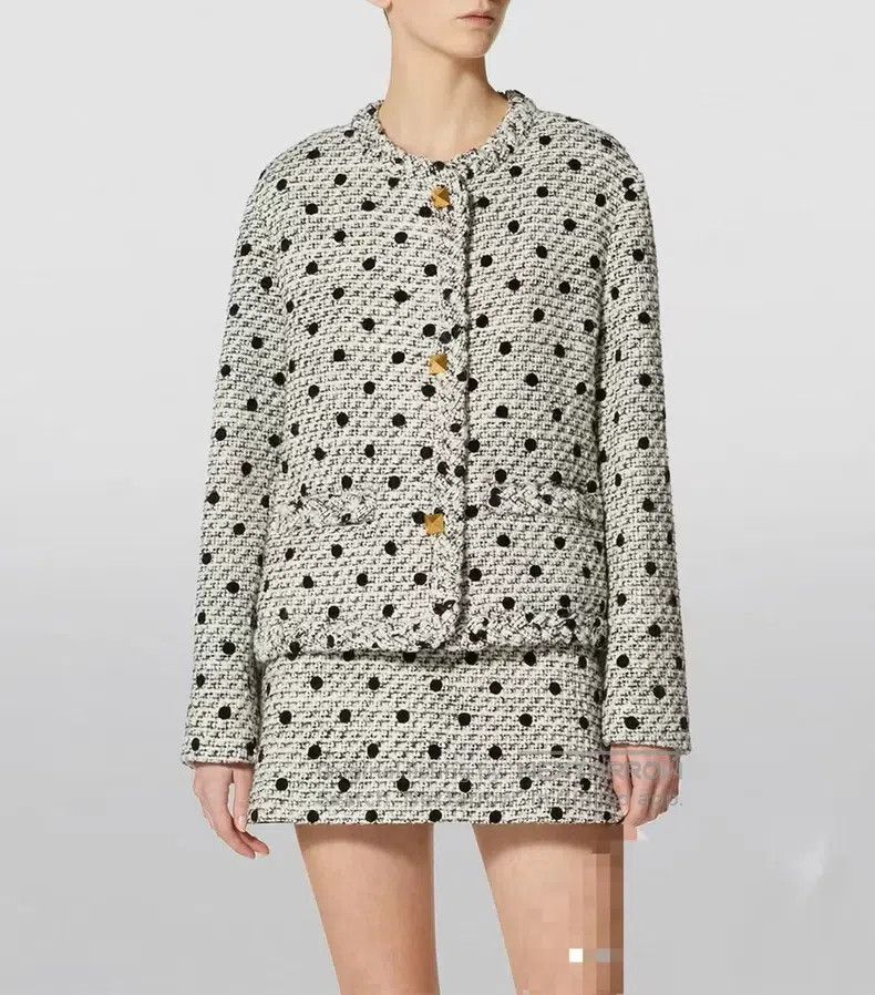 Valentino Valentino Polka-dot tweed gold buckle jacket Size S / US 4 / IT 40 - 8 Thumbnail