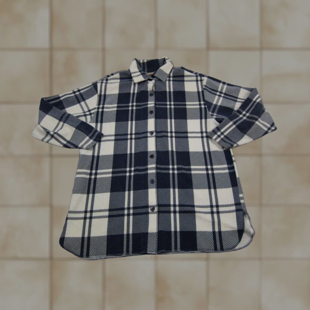 Route 66 VINTAGE Route 66 Shirt Womens Large White Blue Flannel Made in USA Ladies Size L / US 10 / IT 46 - 1 Thumbnail