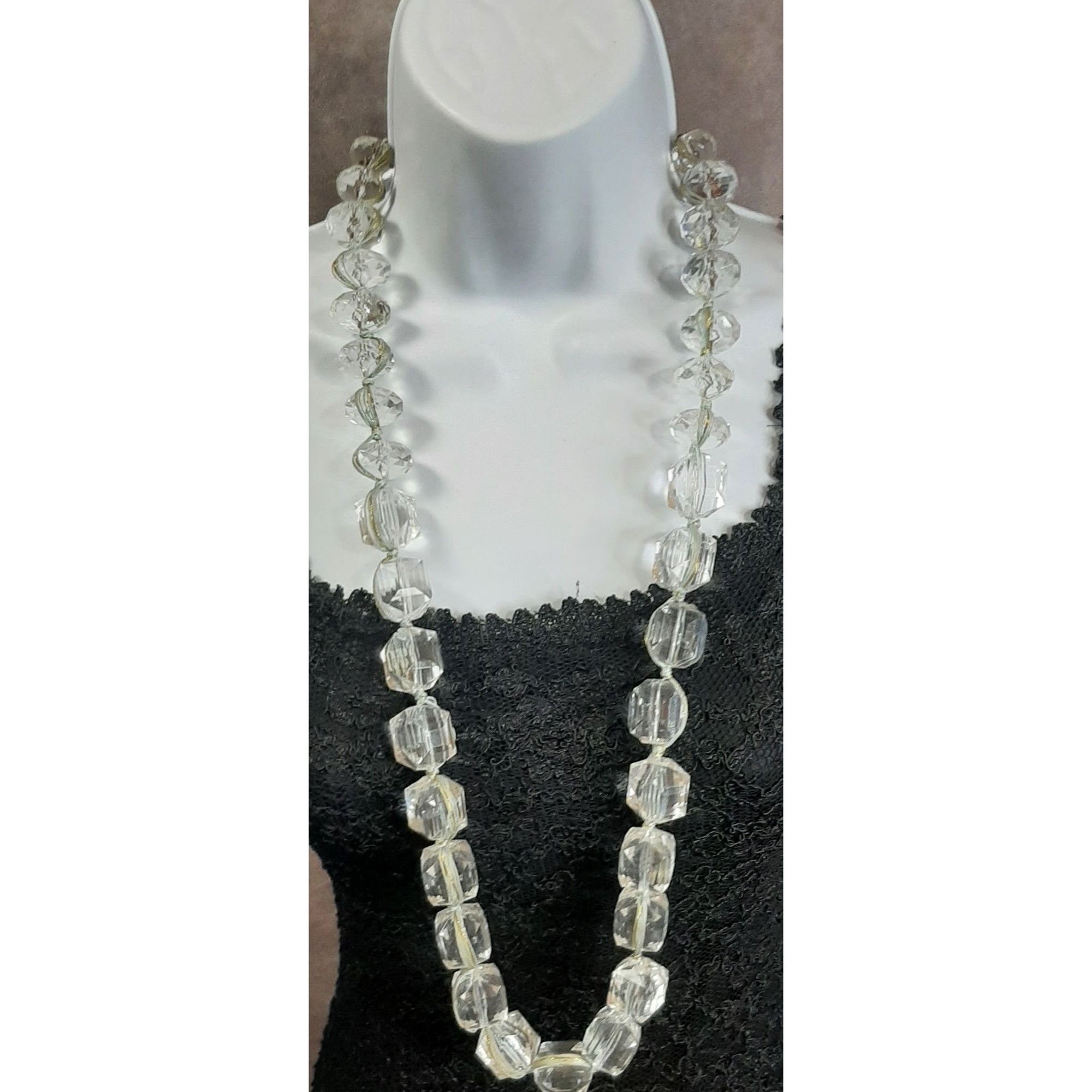 Other Vintage Lydell N.Y.C. Chunky Faceted Clear Bead Necklace Size ONE SIZE - 1 Thumbnail