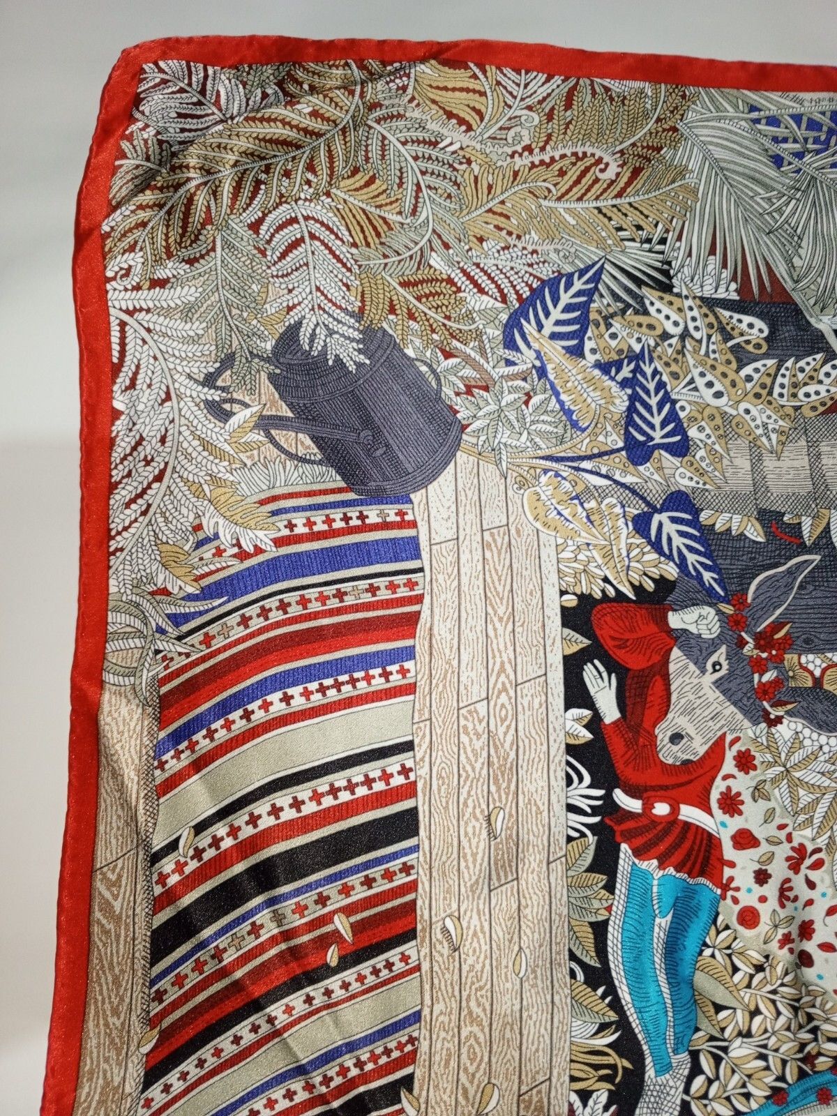 Other RICCINI Italy Red Blue Green Jungle Tiger Silk Scarf Shawl Size ONE SIZE - 7 Thumbnail