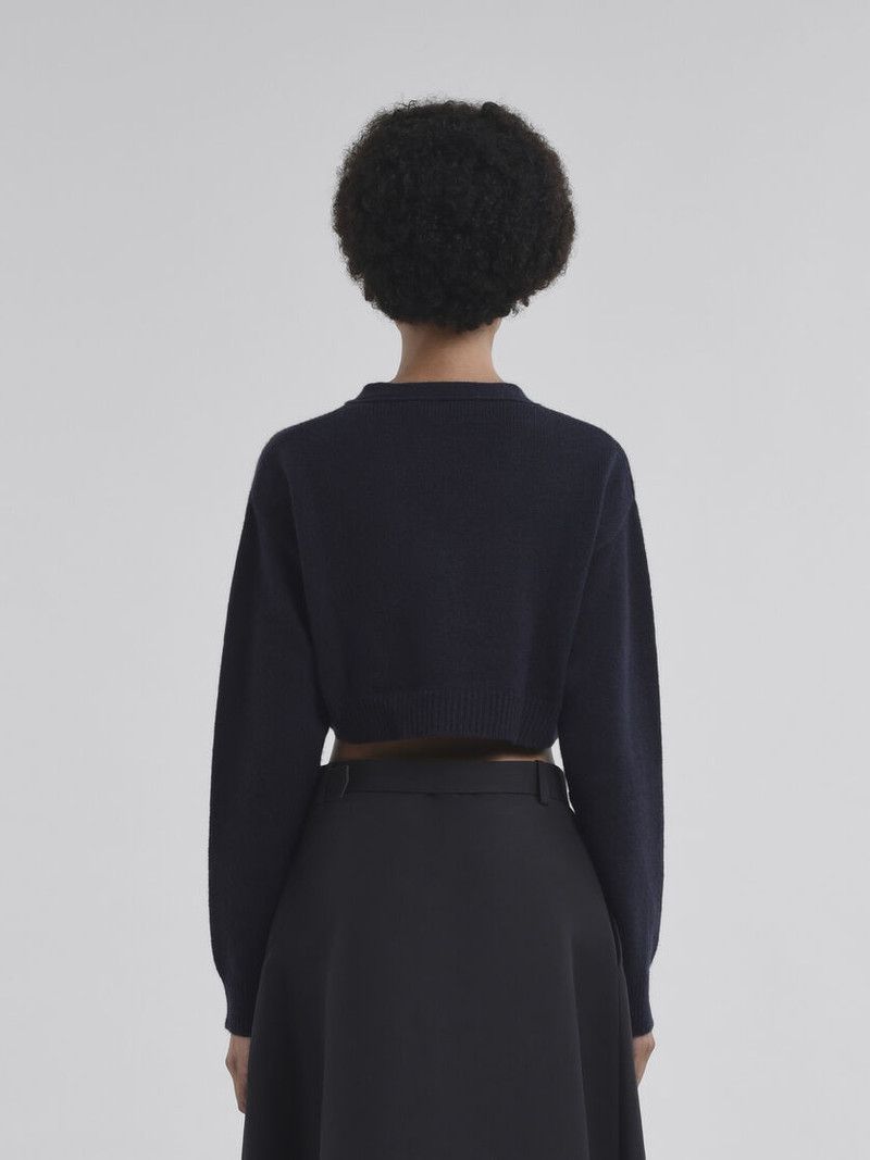 Marni o1f1d3z0326 Cashmere Cropped Cardigan in Blue Size M / US 6-8 / IT 42-44 - 3 Thumbnail