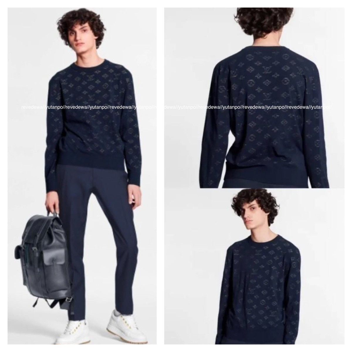 Louis Vuitton Louis Vuitton Marble Monogram Knit Sweater with Logo Patch Size US M / EU 48-50 / 2 - 9 Thumbnail