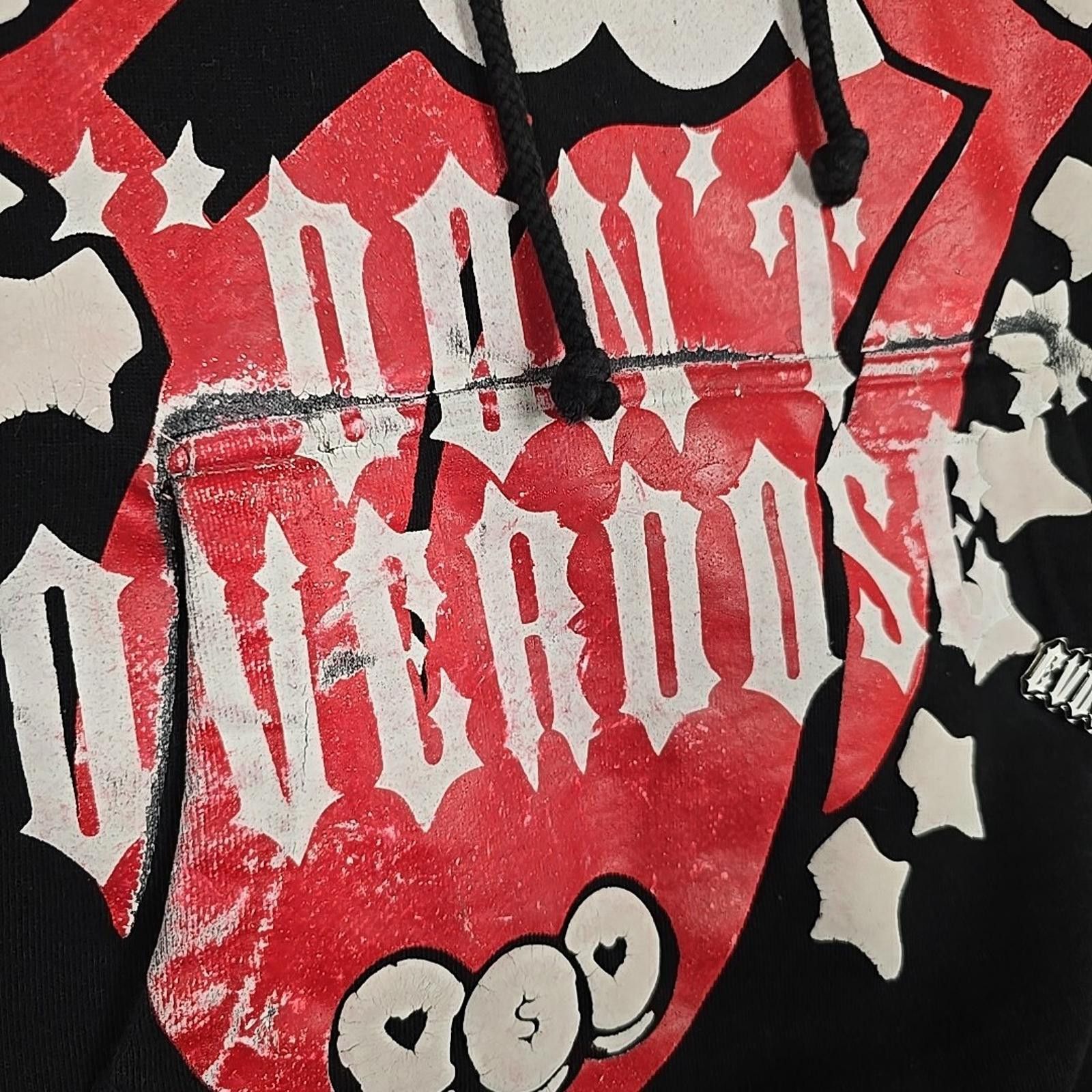 Vintage Evol Love Is A Drug Hoodie Black/ Red Size XS Size US XS / EU 42 / 0 - 3 Thumbnail