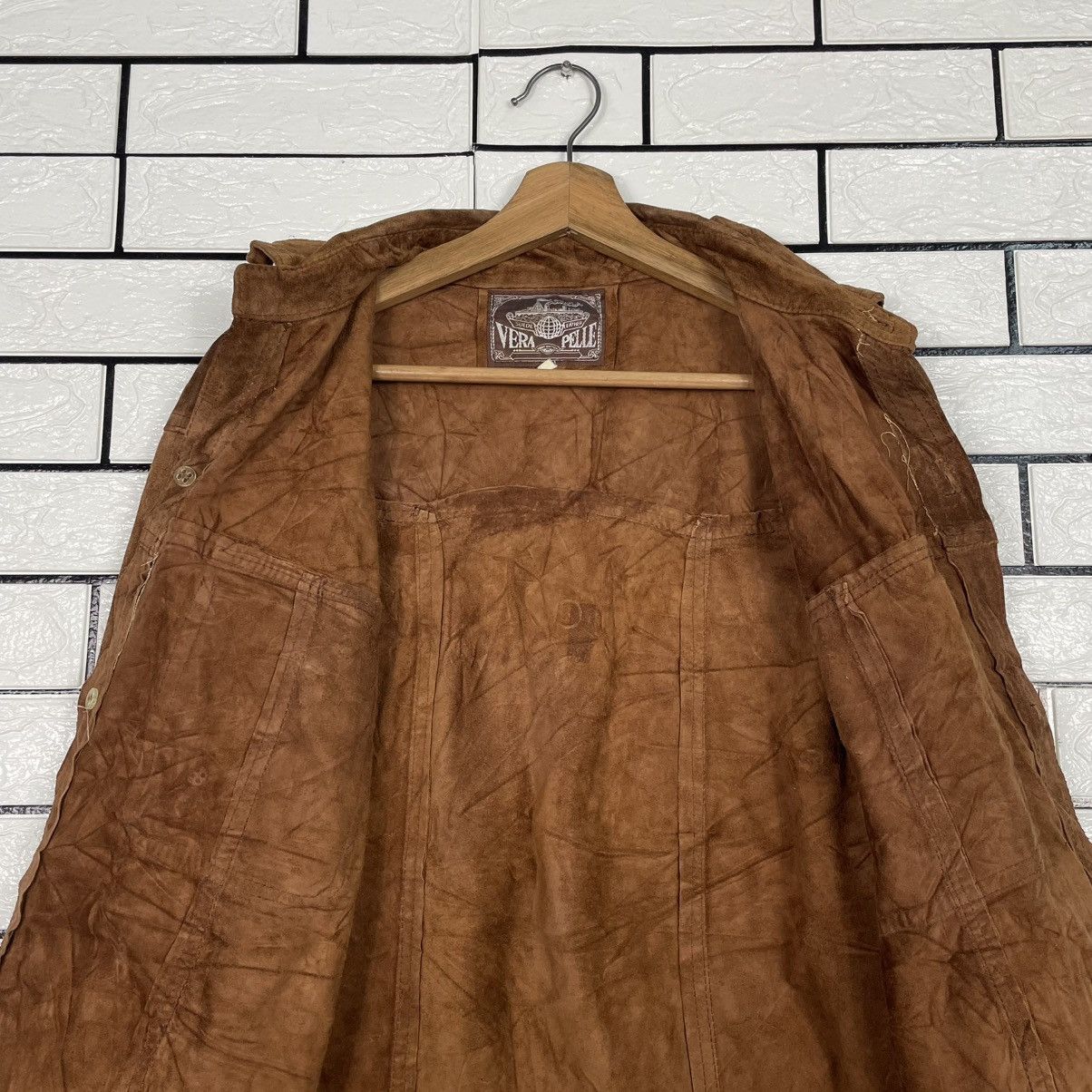 Vera Pelle Vtg 80s Italian Made Vera Pelle Suede Leather Jacket Size US L / EU 52-54 / 3 - 12 Thumbnail