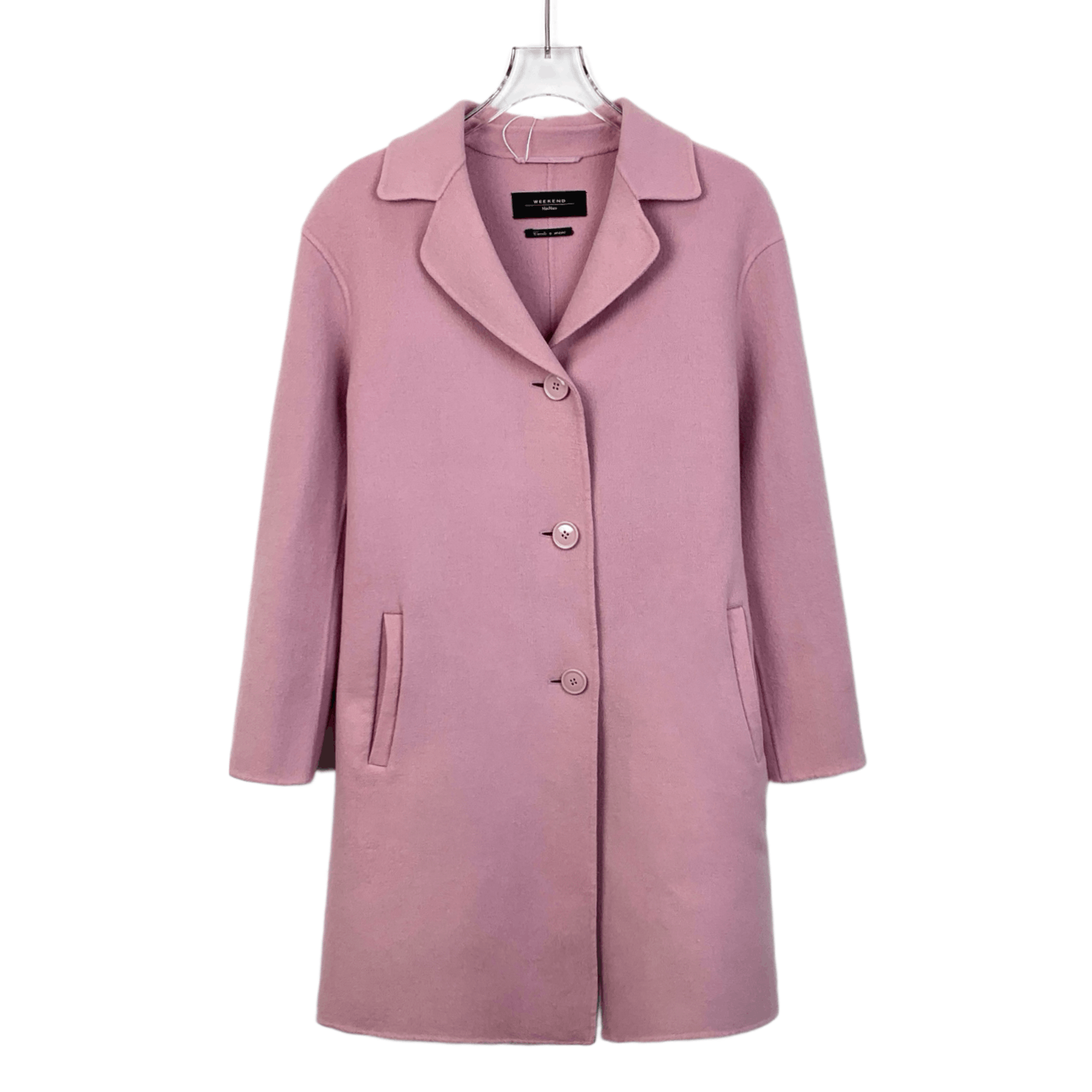 Max Mara Weekend MaxMara Pink Wool Single-Breasted Coat (Size M) Size M / US 6-8 / IT 42-44 - 1 Thumbnail