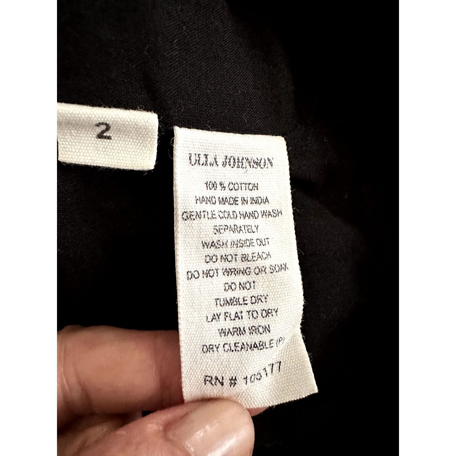 Ulla Johnson ULLA JOHNSON BLACK COTTON GAUZE EMBROIDERED PEASANT DRESS Size S / US 4 / IT 40 - 4 Thumbnail