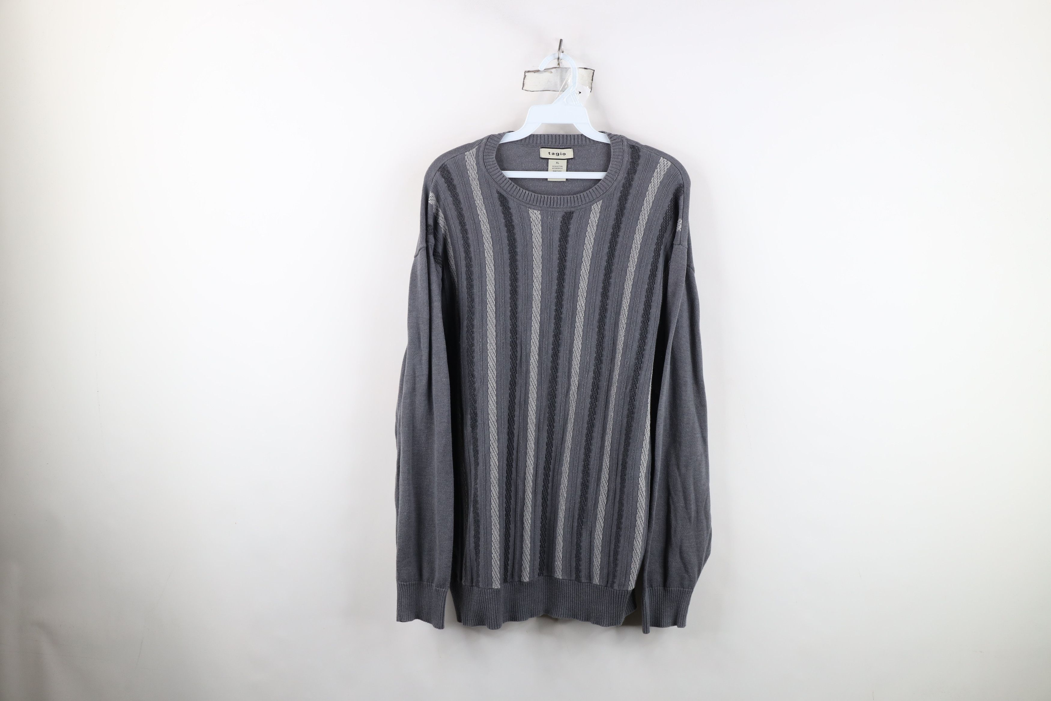 Vintage Vintage 90s Y2K Streetwear Ribbed Knit Crewneck Sweater Size US XL / EU 56 / 4 - 1 Thumbnail