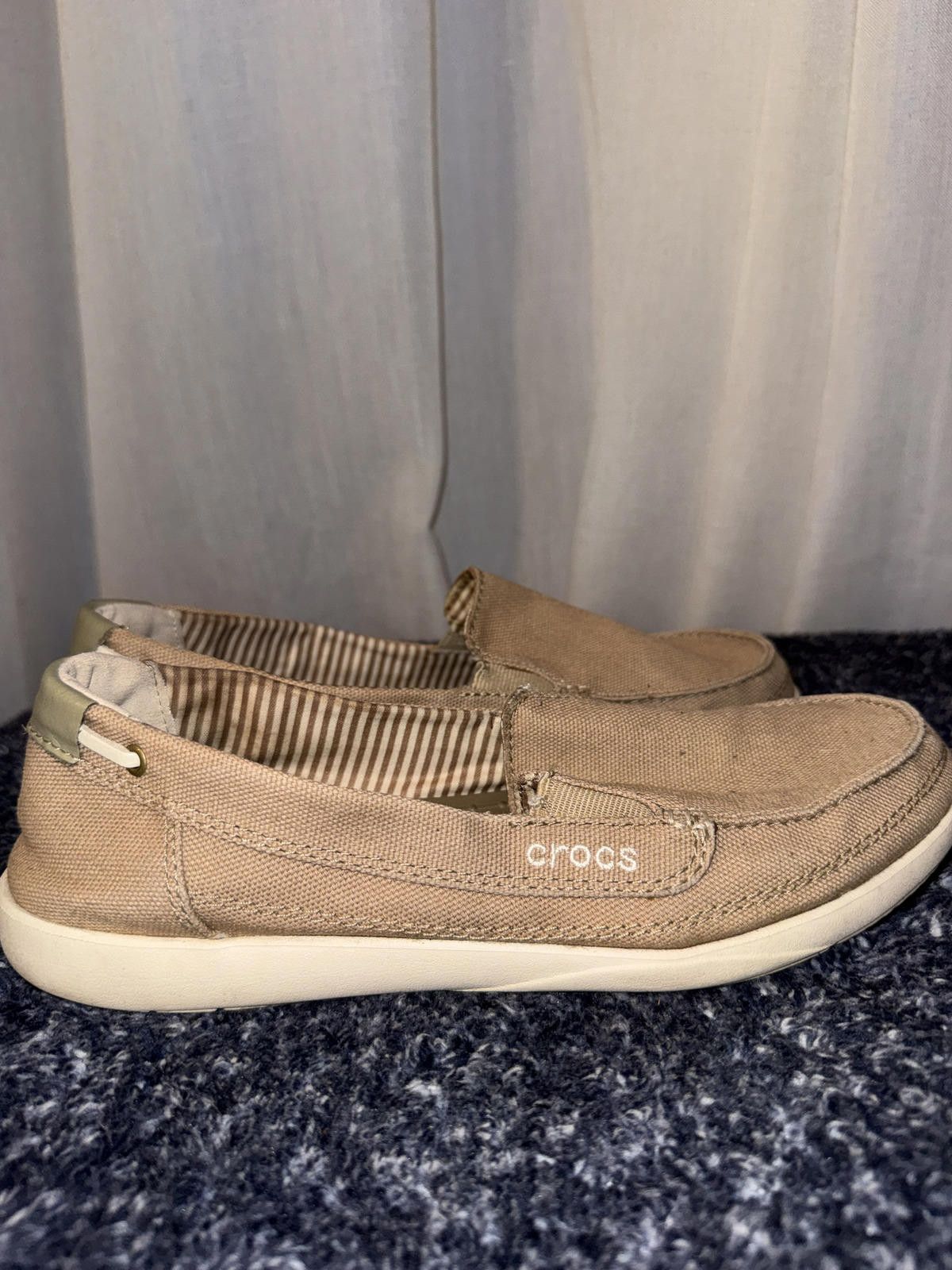 Crocs Crocs Beige Slip-On Casual Shoes Size US 9 / IT 39 - 2 Thumbnail