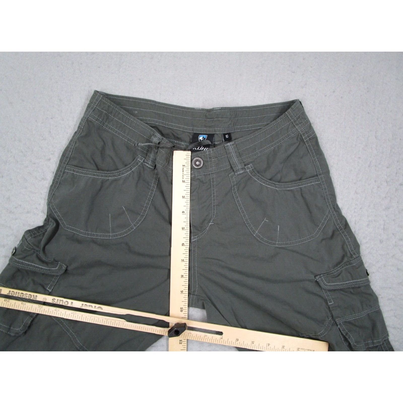 Vintage VINTAGE Kuhl Women's Cargo Capris Pants Size 10 Green Cotton Nylon Utility Hike Workwear Size 32" / US 10 / IT 46 - 3 Thumbnail
