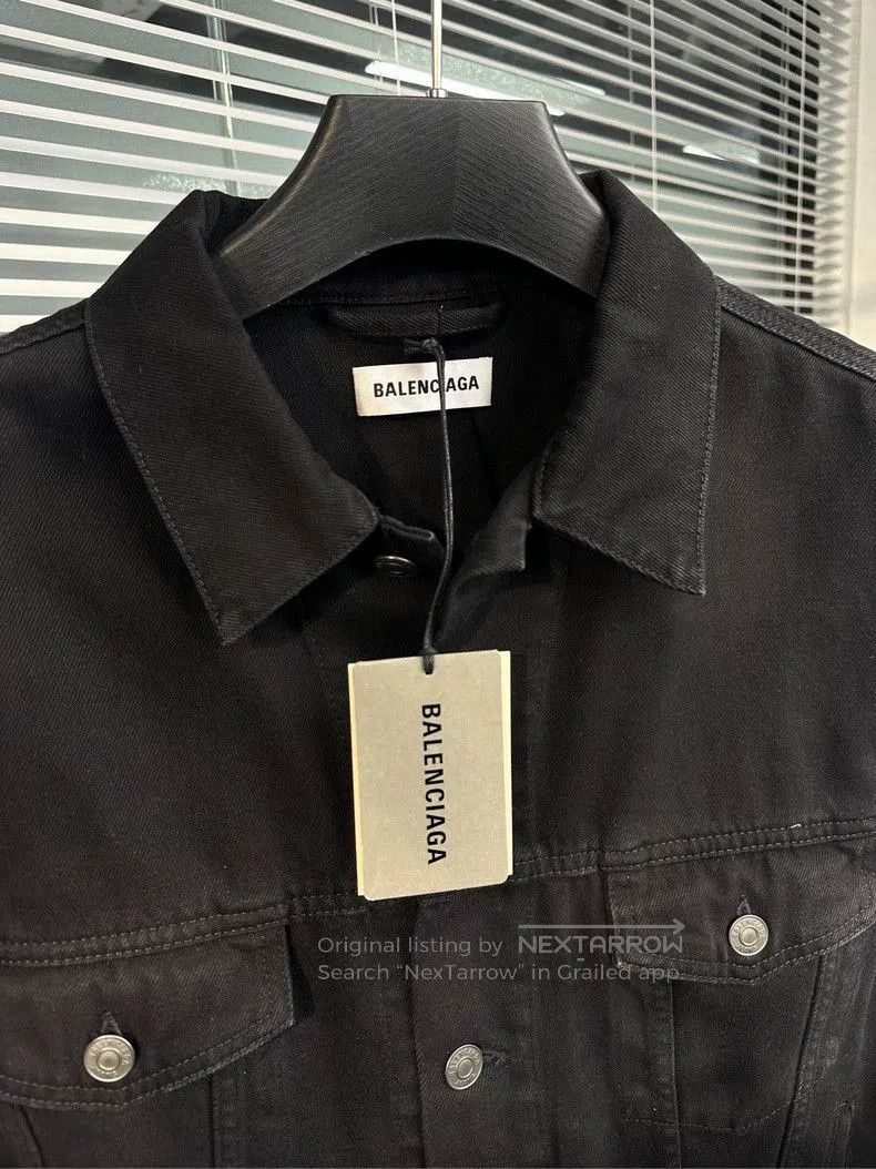 Balenciaga Balenciaga Embroidered Logo Denim Jacket. Size US XL / EU 56 / 4 - 5 Thumbnail