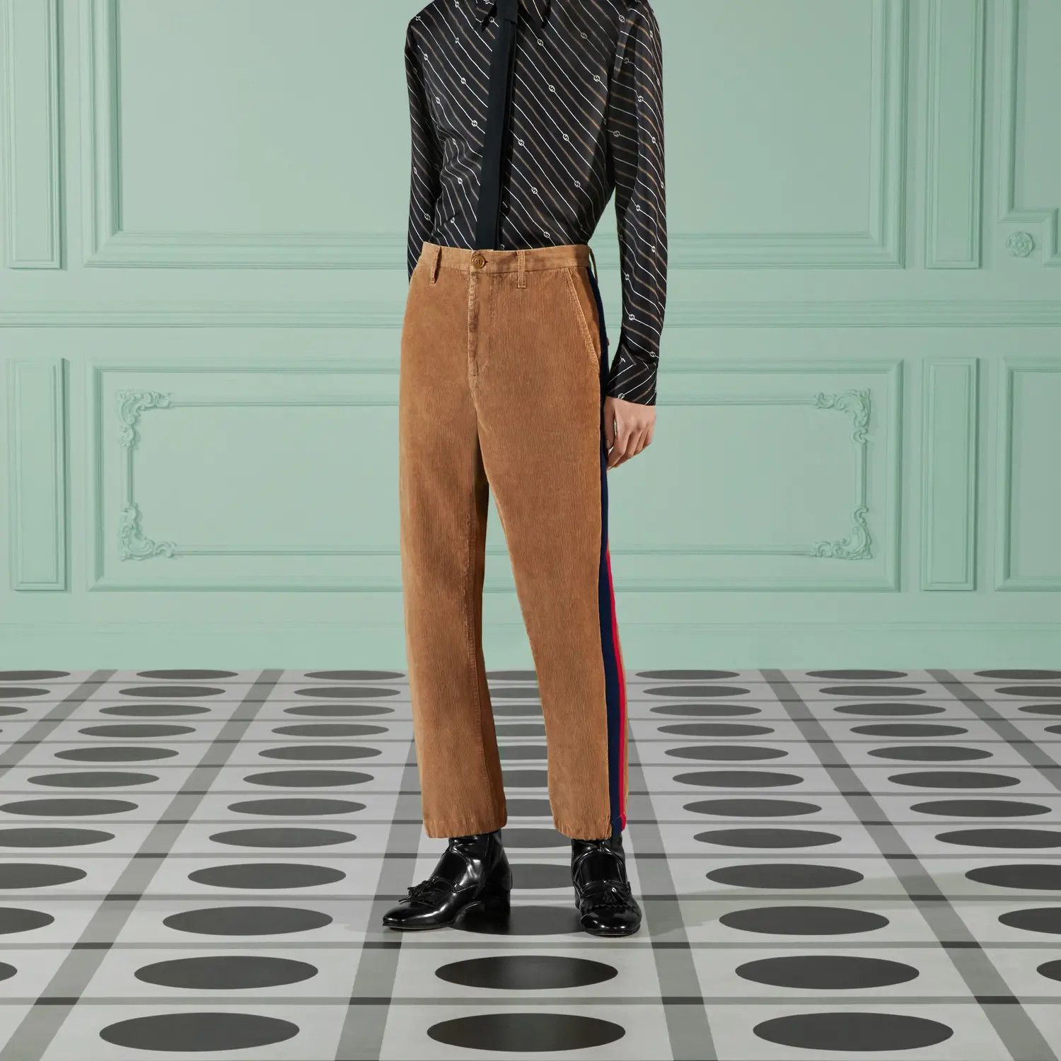 Gucci o1w1db10725 Velvet Corduroy Pant in Camel/Blue Size US 36 / EU 52 - 6 Thumbnail