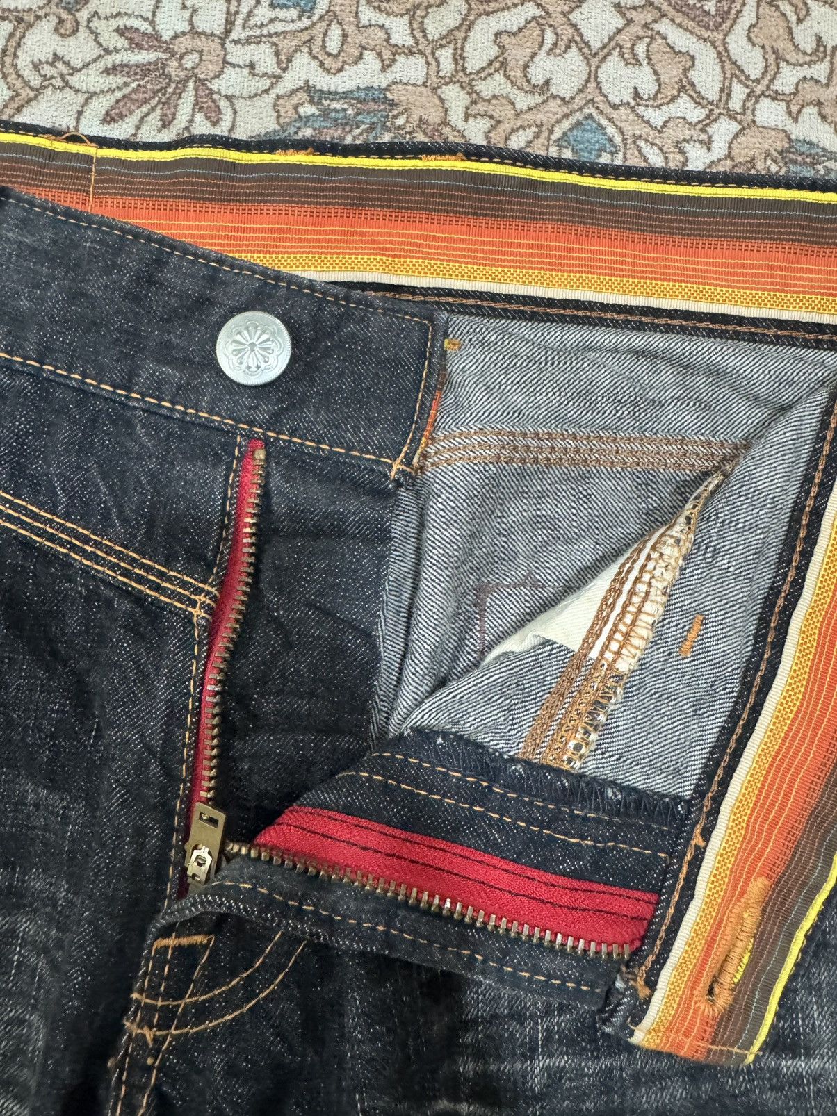 Edwin × If Six Was Nine × Vintage Edwin Blue Trip Straight Jeans Size US 30 / EU 46 - 9 Thumbnail