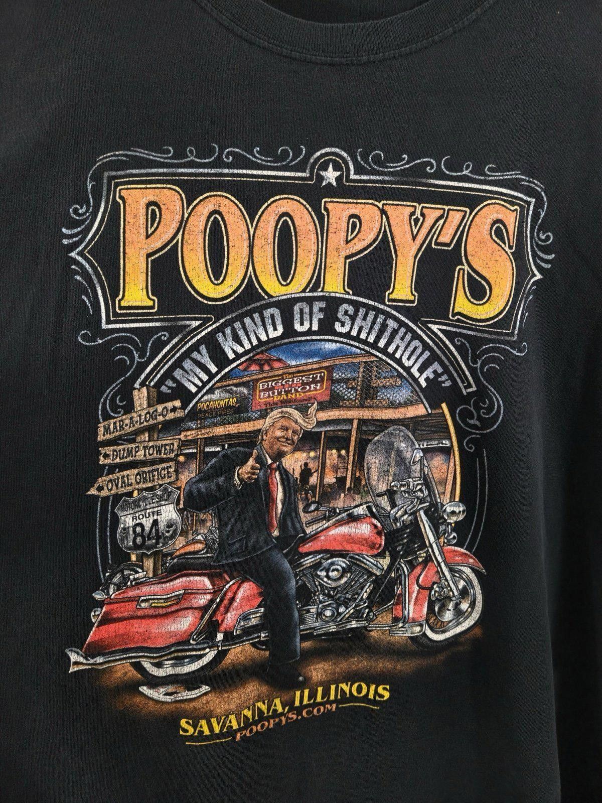 Other Vintage Poopy's Motorcycle Shop T-Shirt - My Kind of .... Size US XXL / EU 58 / 5 - 2 Thumbnail