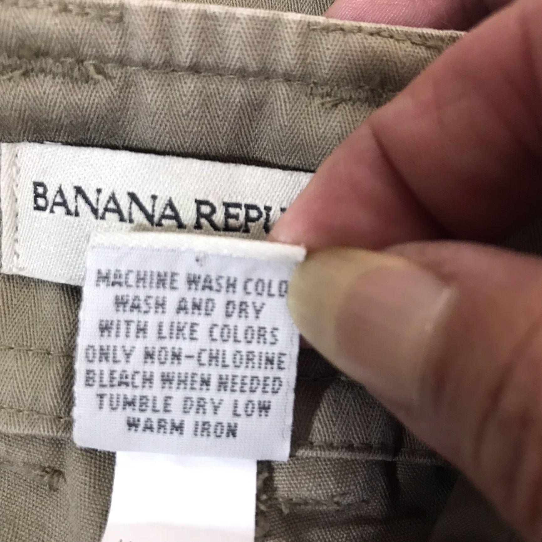 Banana Republic Banana Republic Pants Womens Size 12 Beige Cotton Twill Mid-Rise Wide-Leg 29in Inseam Size 34" / US 12 / IT 48 - 5 Thumbnail