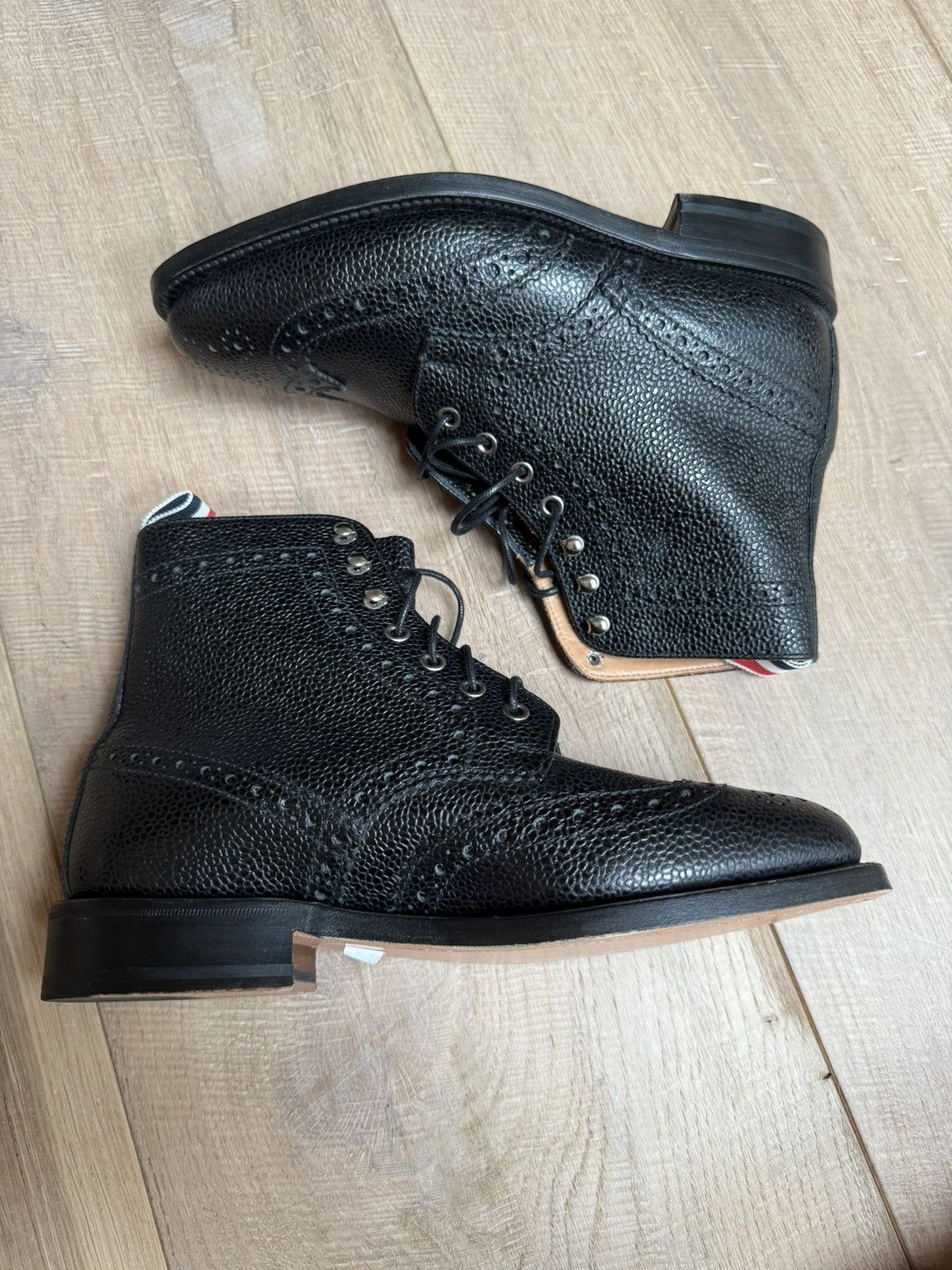 Thom Browne Thom Browne Classic Long Wing Pebble Grain Boots New Size US 5.5 / IT 35.5 - 4 Thumbnail