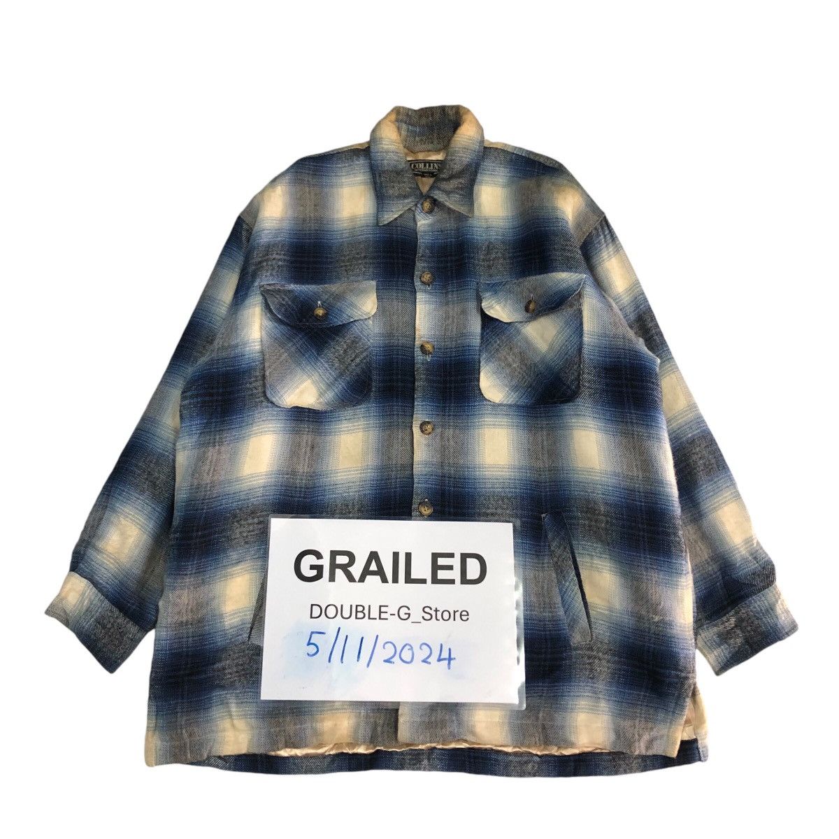 Japanese Brand 📌Vintage Chore Flannel Button Jacket Collins International Size US L / EU 52-54 / 3 - 1 Thumbnail