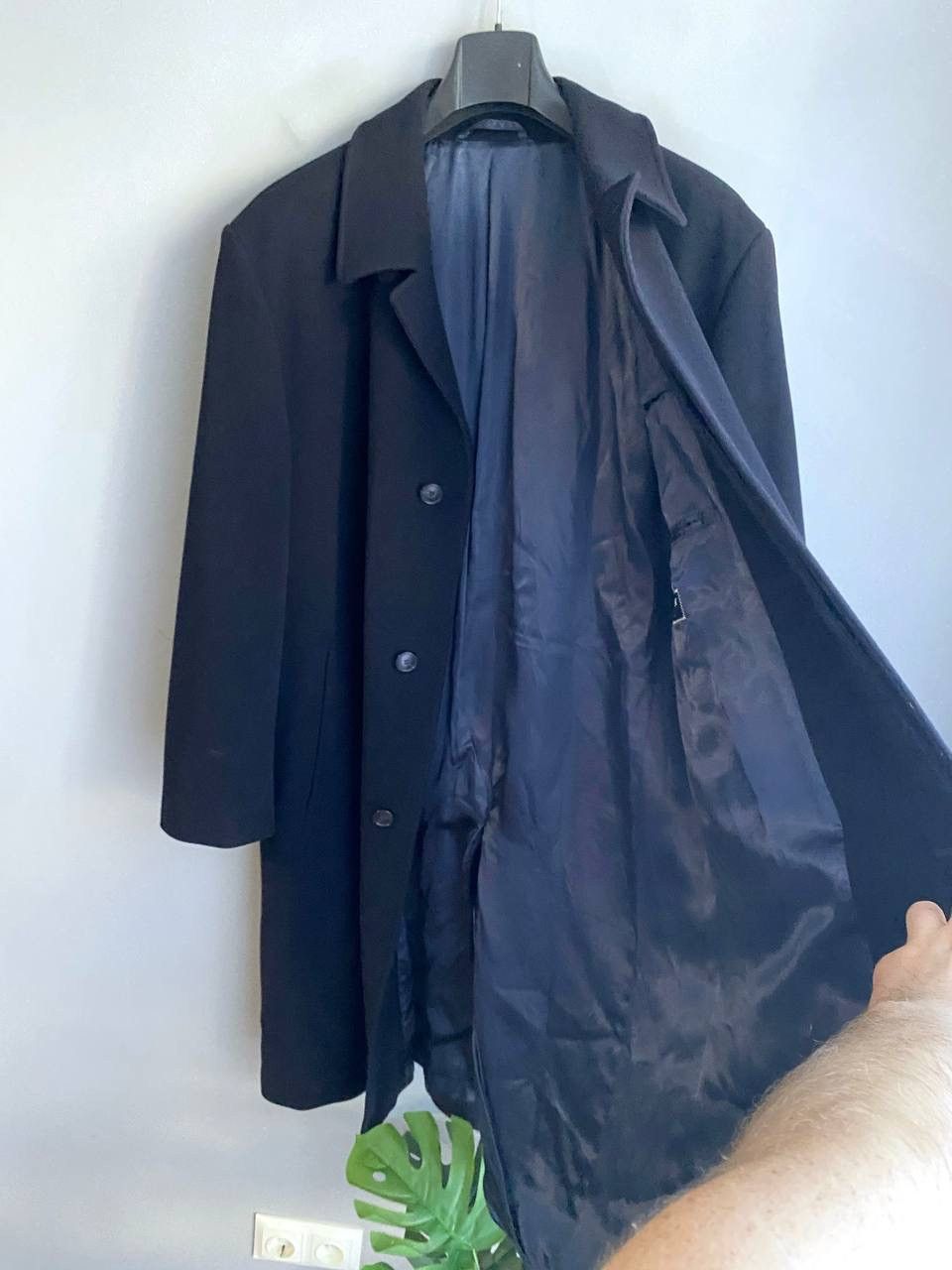 Yves Saint Laurent Yves Saint Laurent Wool/Cashmere Dark Blue Men's Coat, 52/L Size US L / EU 52-54 / 3 - 8 Thumbnail