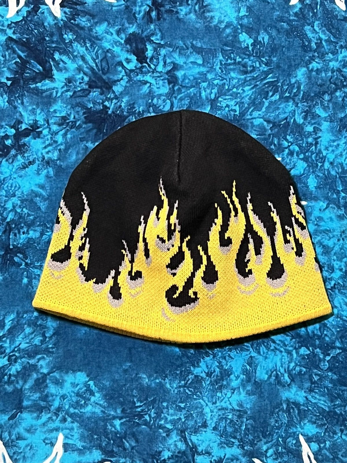 Vintage 🔥Flame/Fire Hat Y2K Bula Hellfire Skate Beanie Knitted🔥 Size ONE SIZE - 3 Thumbnail