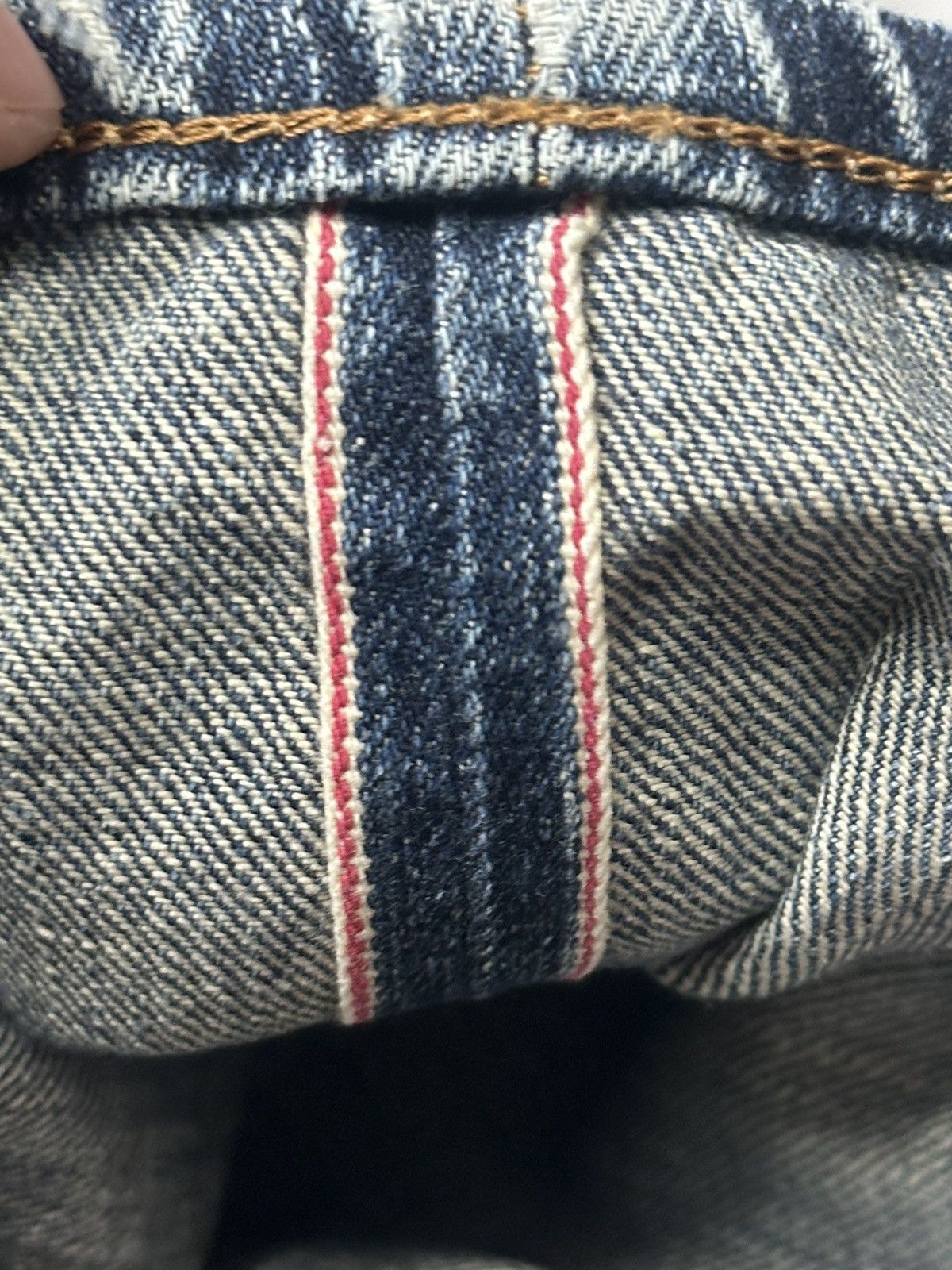 Edwin Vintage Insane Edwin 505z Orange Tab Selvedge Straight Jeans Size US 30 / EU 46 - 14 Thumbnail