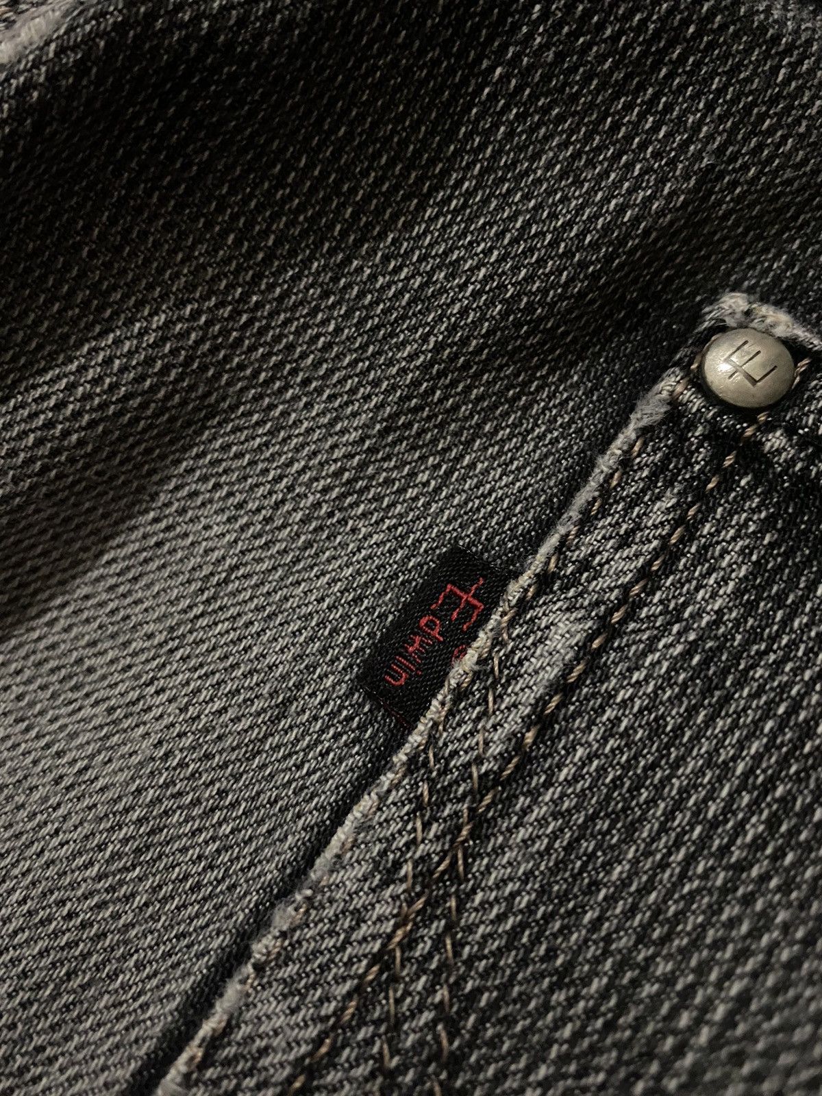Edwin × Japanese Brand × Le Grande Bleu (L.G.B.) Vintage Edwin E Function Black Faded Curved Leg Jeans Pants Size US 31 - 20 Thumbnail