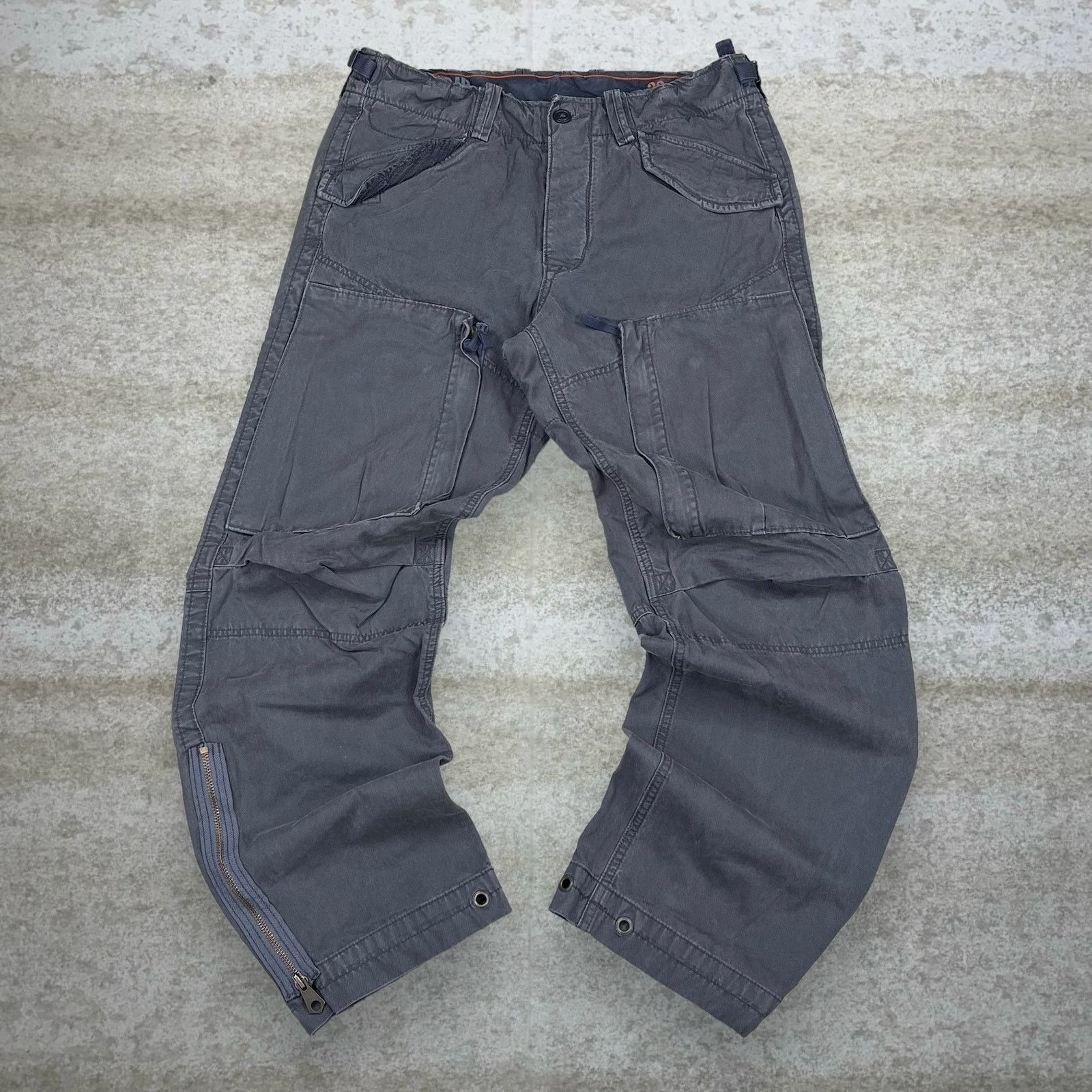 Gap Vintage 90s GAP Tactical Pants 33x32 Baggy Fit Grey Canvas Size US 33 - 2 Thumbnail