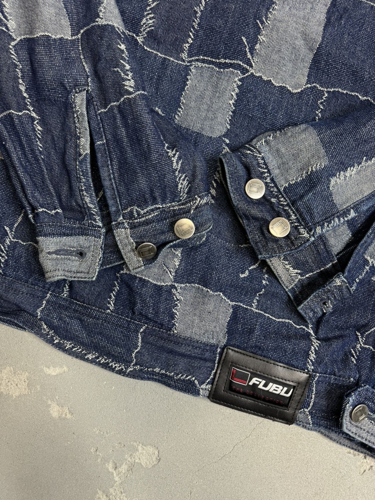 Fubu 🔥Rare🔥 90's Fubu patchwork Denim Jacket Size US XL / EU 56 / 4 - 4 Thumbnail