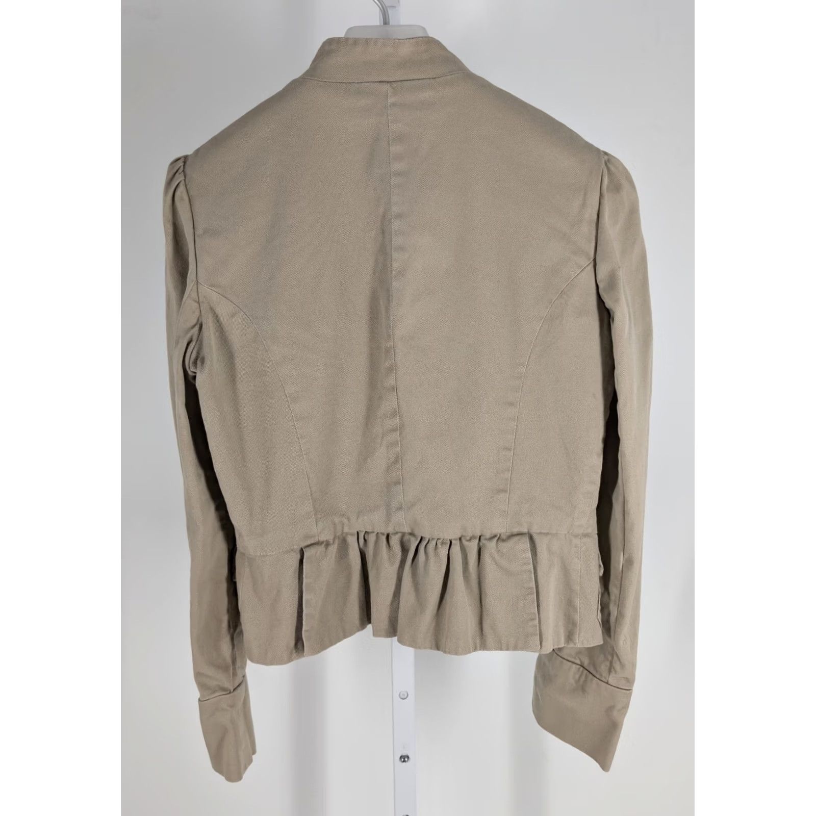 Marc Jacobs VINTAGE Marc Jacobs Jacket Women Tan Cotton Puff Shoulder Peplum Floral Lined 4 Military Retro Y2K Brown Size S / US 4 / IT 40 - 3 Thumbnail