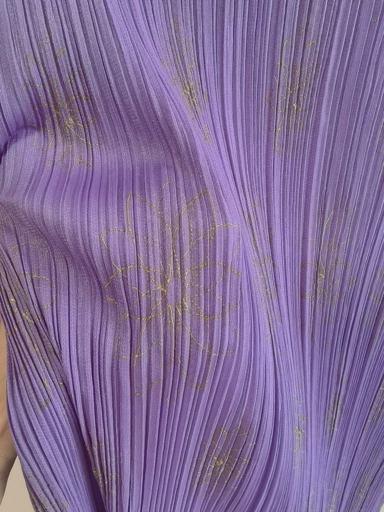 Issey Miyake Issey Miyake size:3 Purple pleated dress Size S / US 4 / IT 40 - 2 Thumbnail