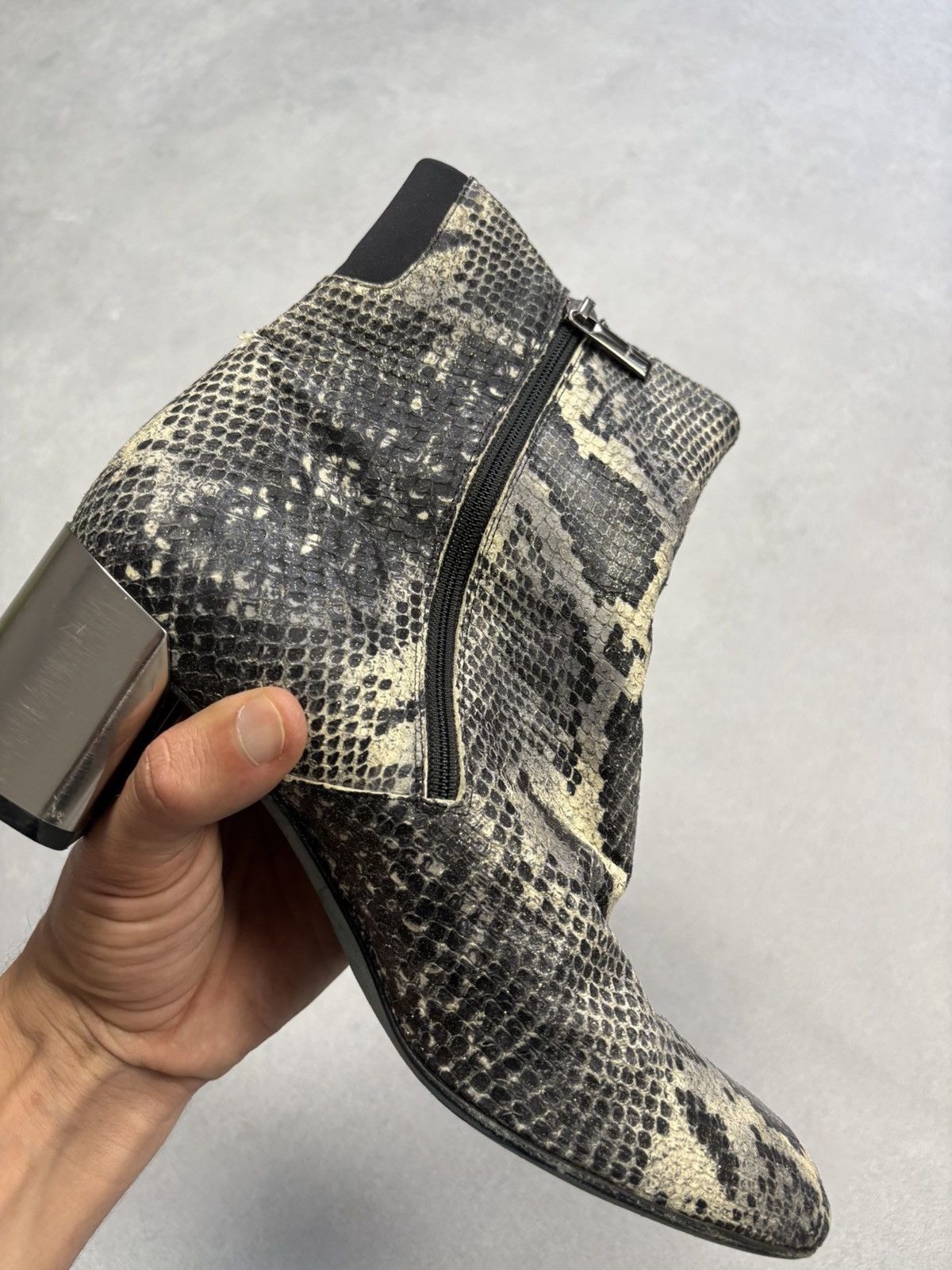 Designer Thierry Rabotin Python Print Leather Ankle Boots Women’s 38 Size US 8 / IT 38 - 20 Thumbnail