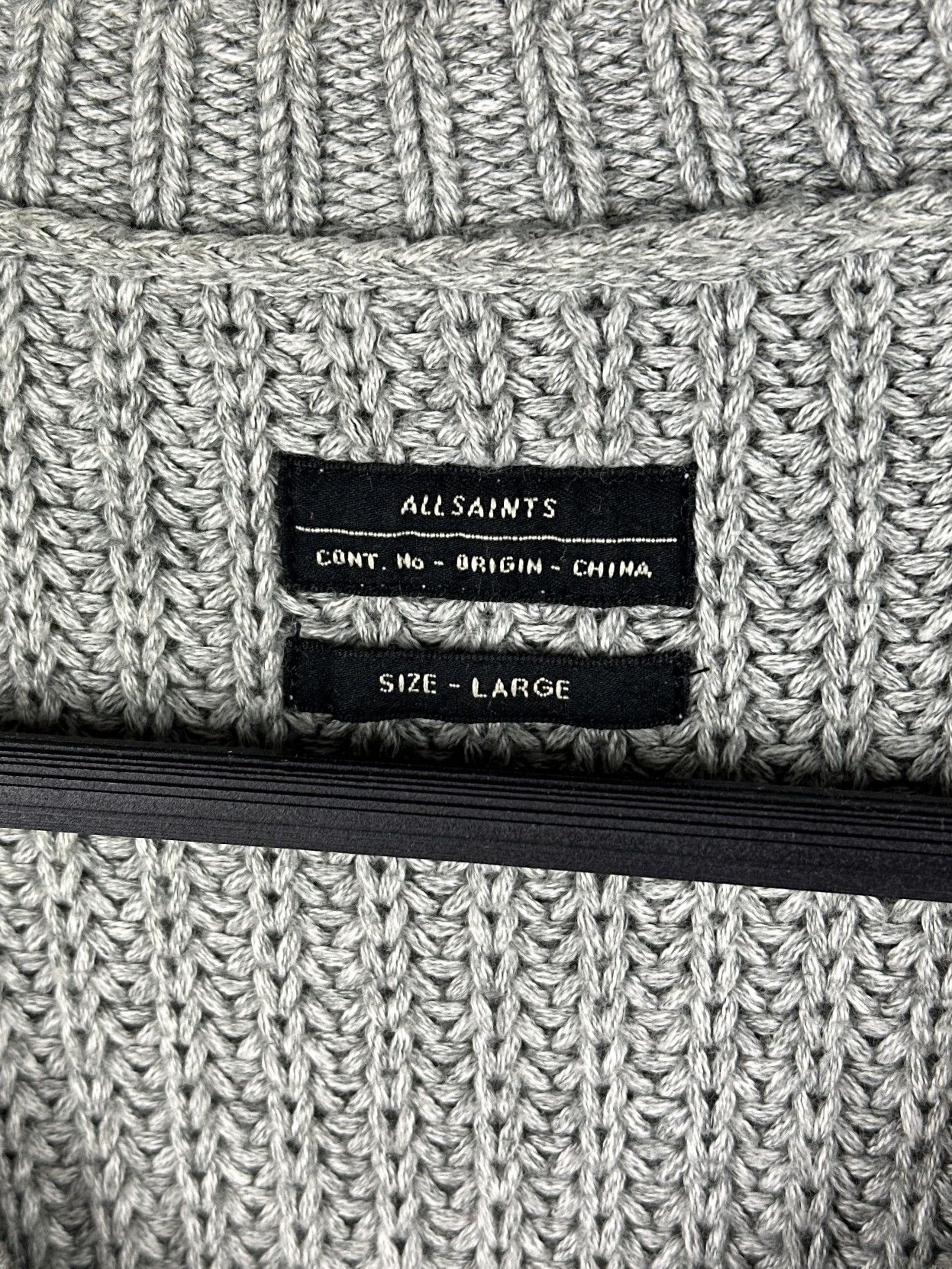 Allsaints Allsaints Moat Crew Neck Chunky Knit Sweater Heavy Grey Size US L / EU 52-54 / 3 - 7 Thumbnail