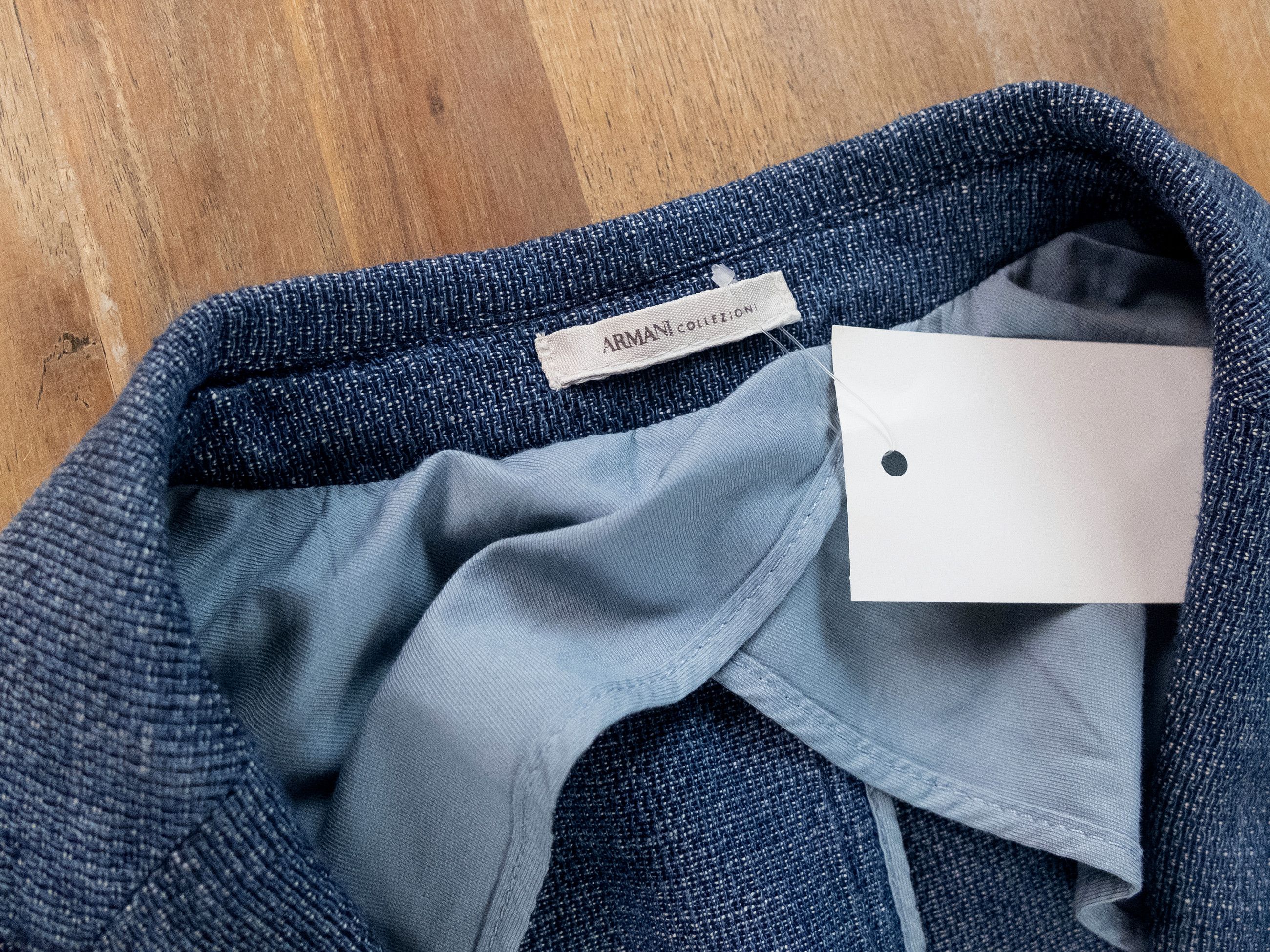 Armani Collezioni ARMANI COLLEZIONE blue cotton linen sportcoat 38 48 Size 38R - 5 Thumbnail