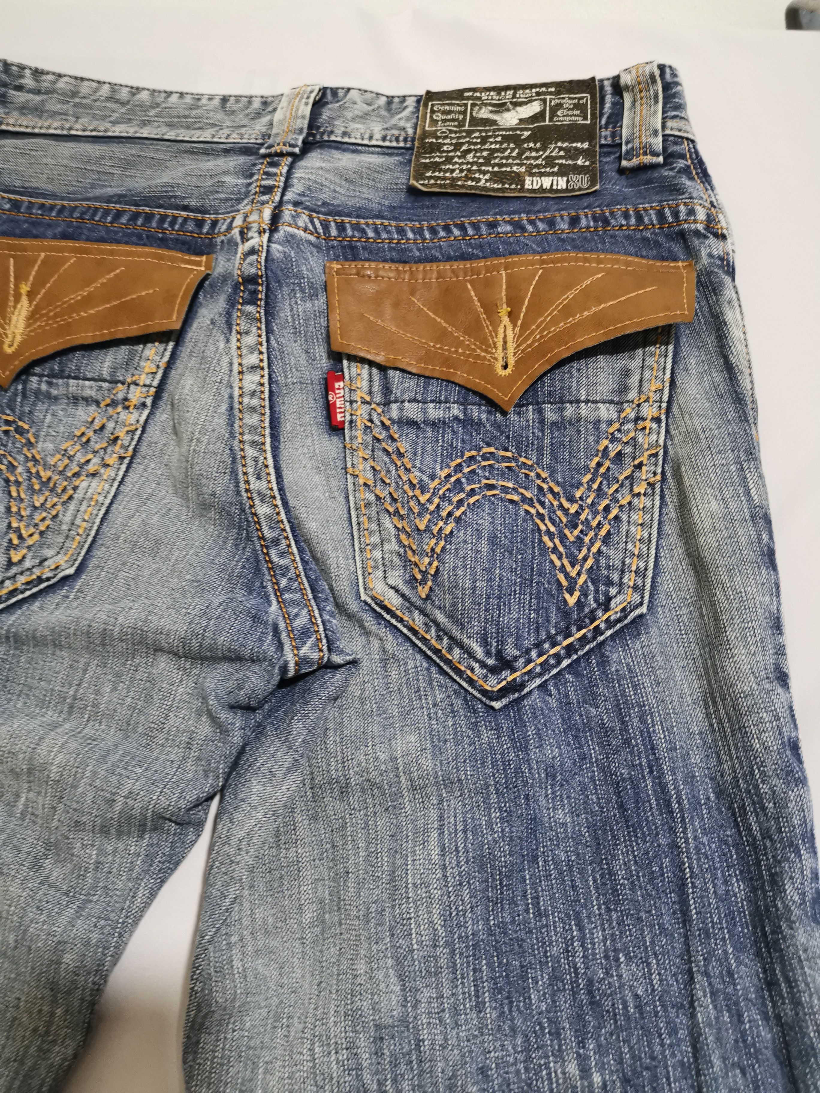 Japanese Brand × Jean × Vintage Flare Jeans Made In Japan Edwin Lightning Wash Jeans Size US 32 / EU 48 - 15 Thumbnail