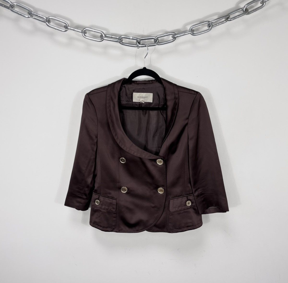 Burberry Burberry London Women’s Brown Double Breasted Blazer Jacket Size L / US 10 / IT 46 - 1 Thumbnail