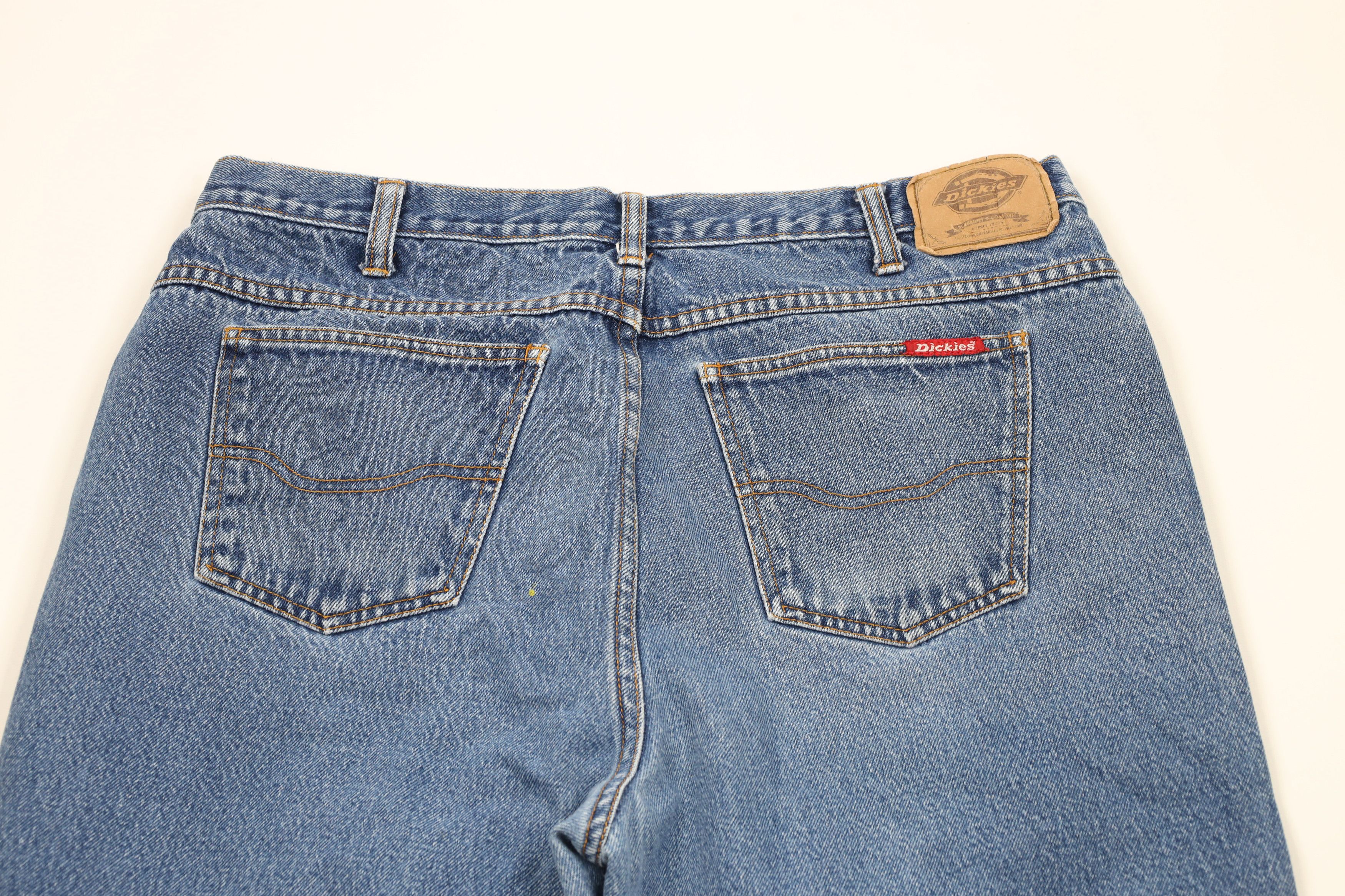 Dickies × Vintage Vintage Dickies Spell Out Straight Leg Denim Jeans Blue Size US 36 / EU 52 - 13 Thumbnail