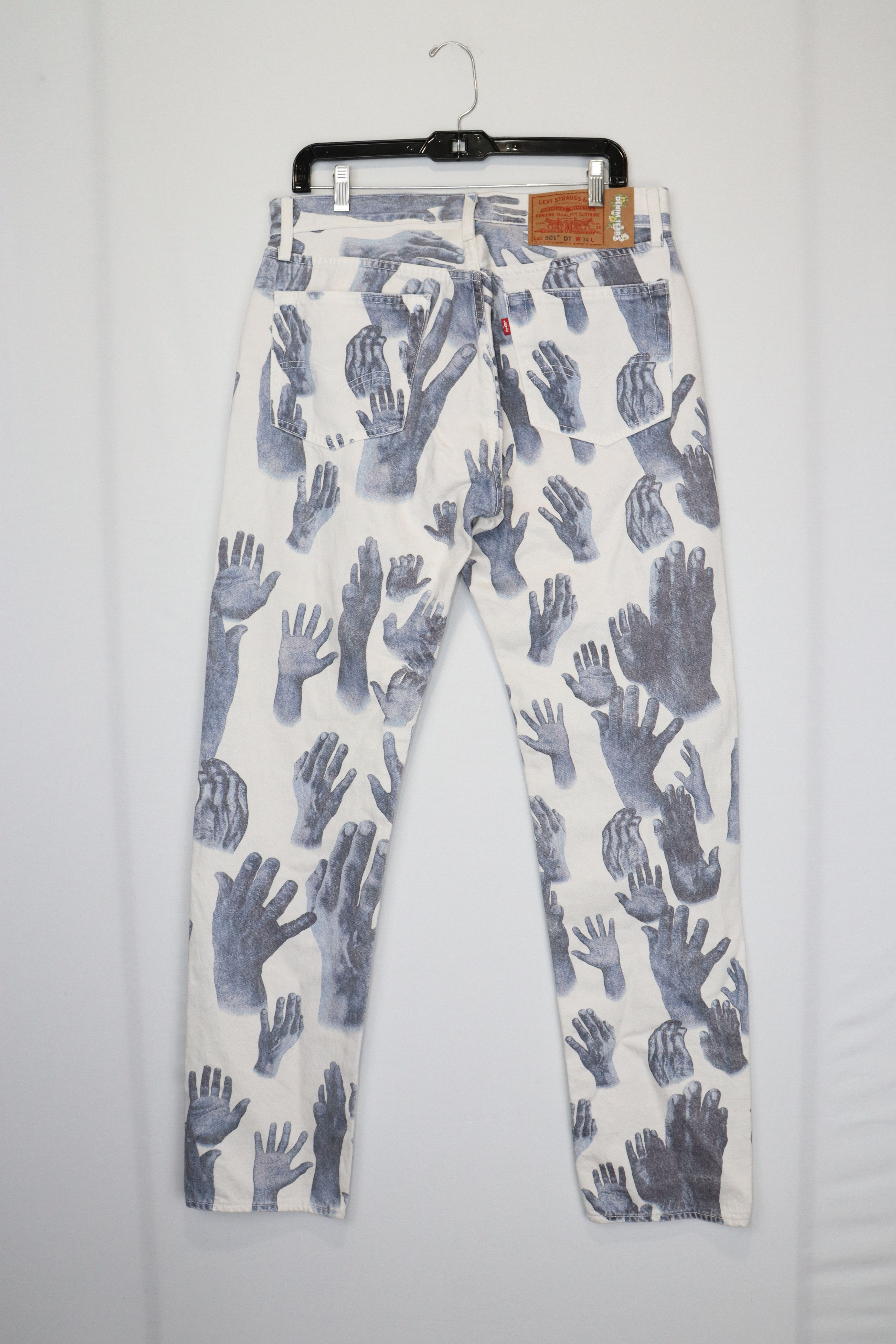 DENIM TEARS × Levi's o1rshd10124 “Indigo Hands” Denim Tears Jeans in White/Grey Size US 34 / EU 50 - 5 Thumbnail