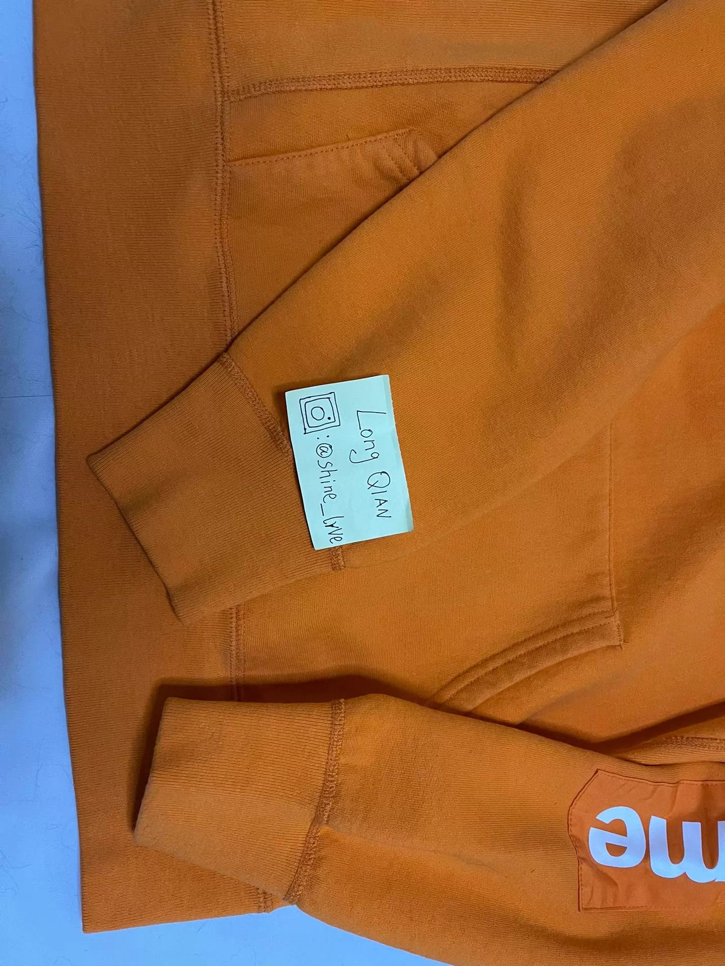 Supreme Supreme Hoodie Orange Logo Sleeve Patch L Near New Size US L / EU 52-54 / 3 - 4 Thumbnail