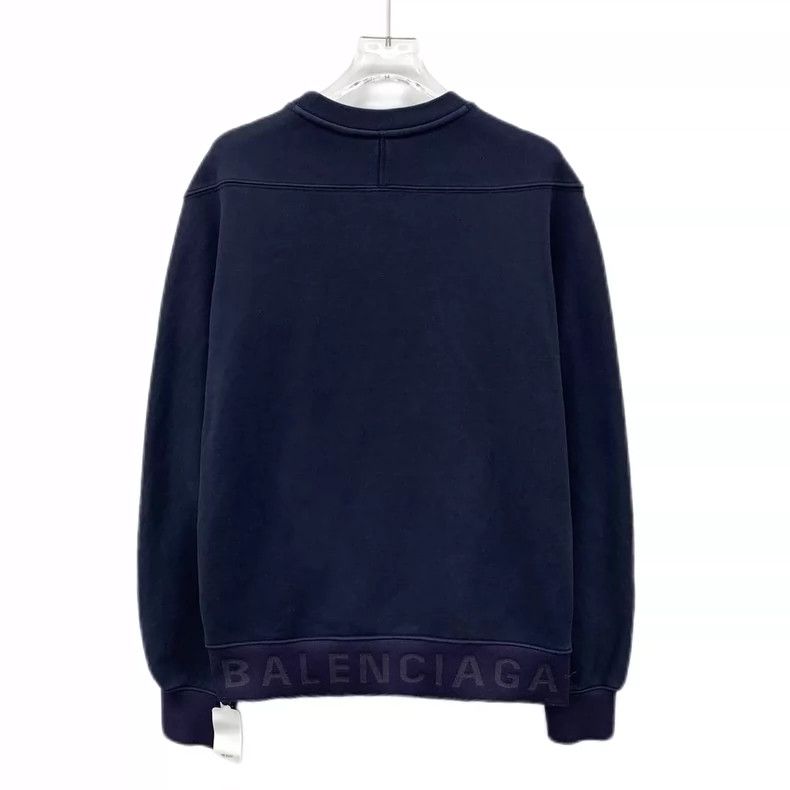 Balenciaga Balenciaga Navy monogrammed cotton crewneck long-sleeve sw Size US XS / EU 42 / 0 - 2 Thumbnail