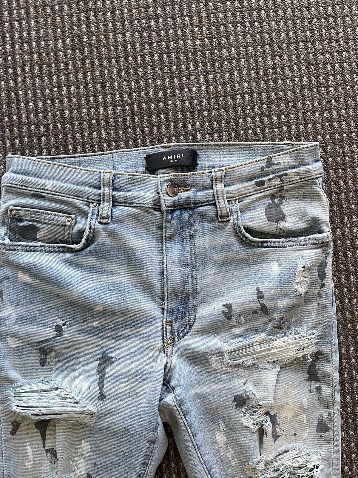 Amiri 2018 Super Destroyed Ink Painted Jeans Size US 29 - 3 Thumbnail