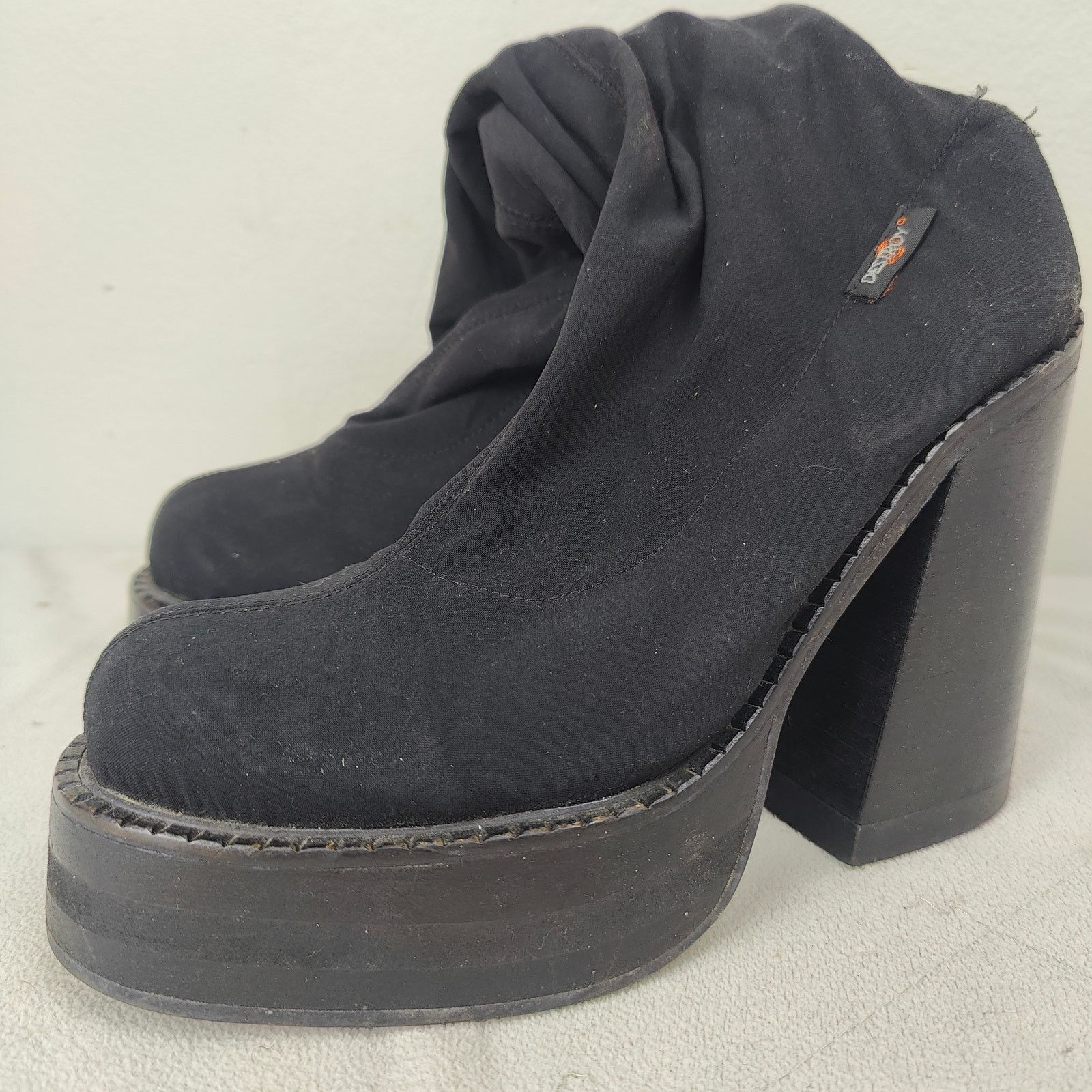 Other Vintage Y2K Destroy Chunky Boots Womens 37 38 Black Sock Size US 8 / IT 38 - 7 Thumbnail