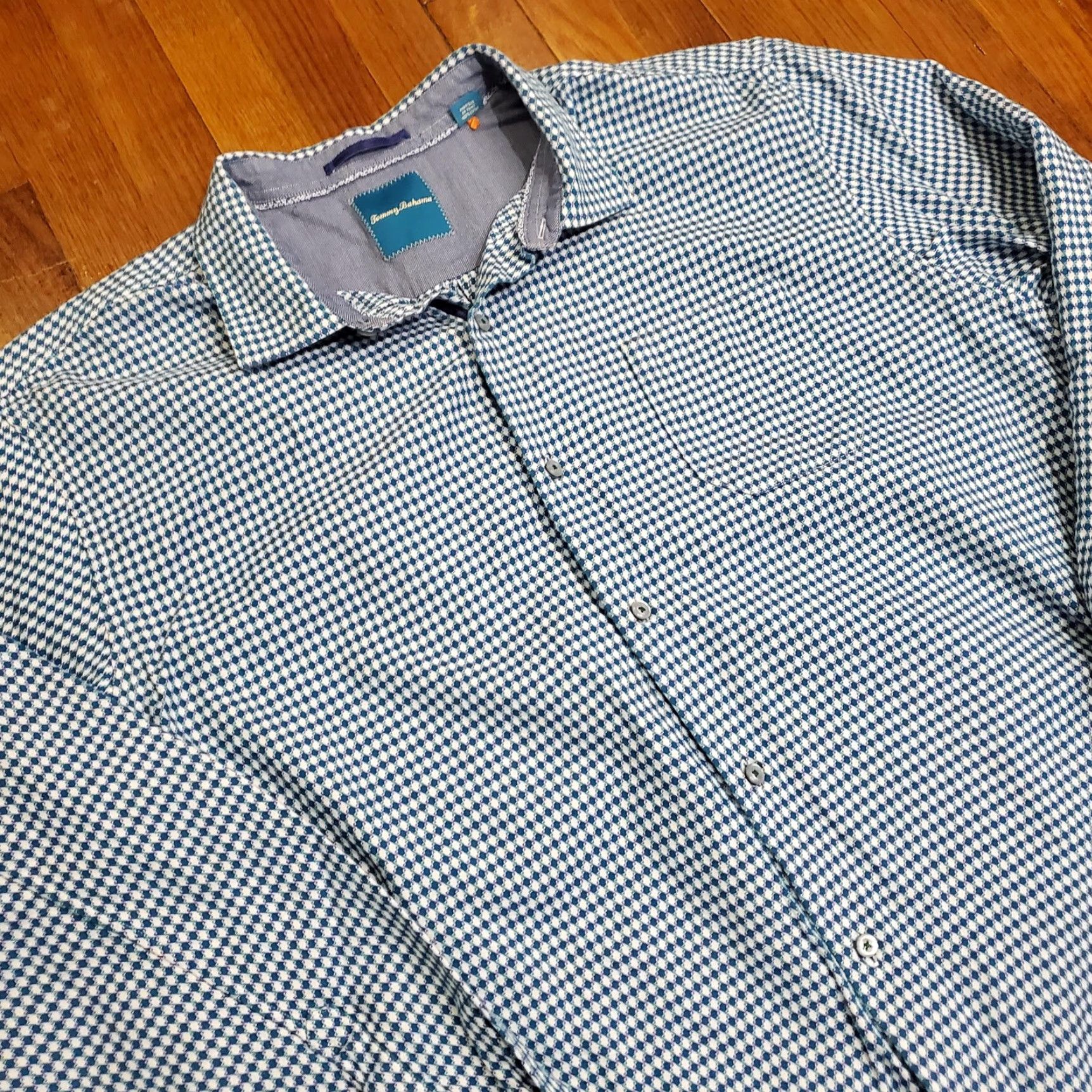 Tommy Bahama Tommy Bahama Shirt Mens 3XL Blue Check 100% Cotton Long Sleeve Button Front Size US XXL / EU 58 / 5 - 4 Thumbnail