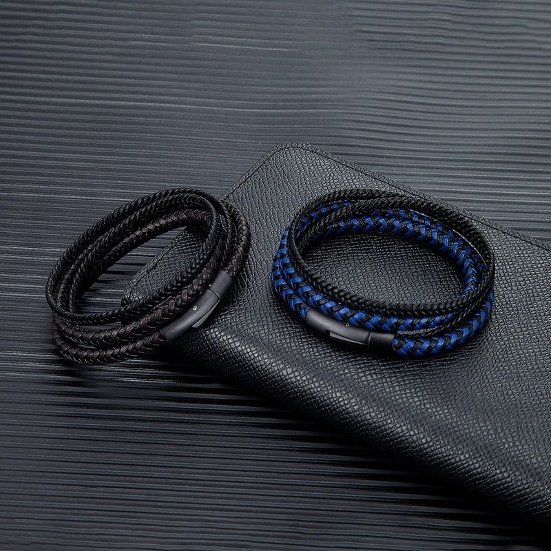 Other Double Layer Leather Bracelet Accessories Cuff Gift For Him Size ONE SIZE - 1 Thumbnail