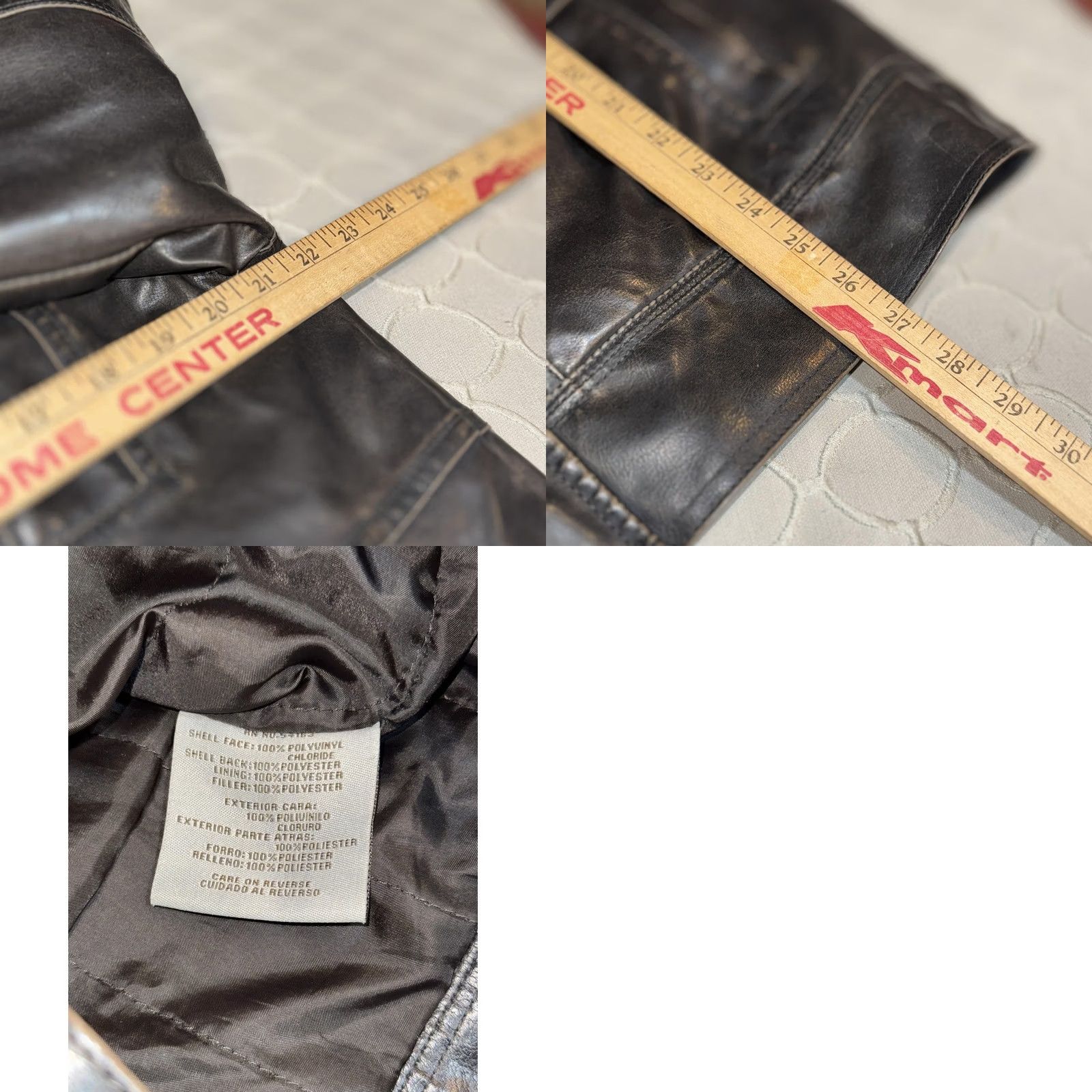 Levi's Levis Jacket Mens M Black Faux Leather Moto Military Four Pocket Full Zip Size US M / EU 48-50 / 2 - 8 Thumbnail