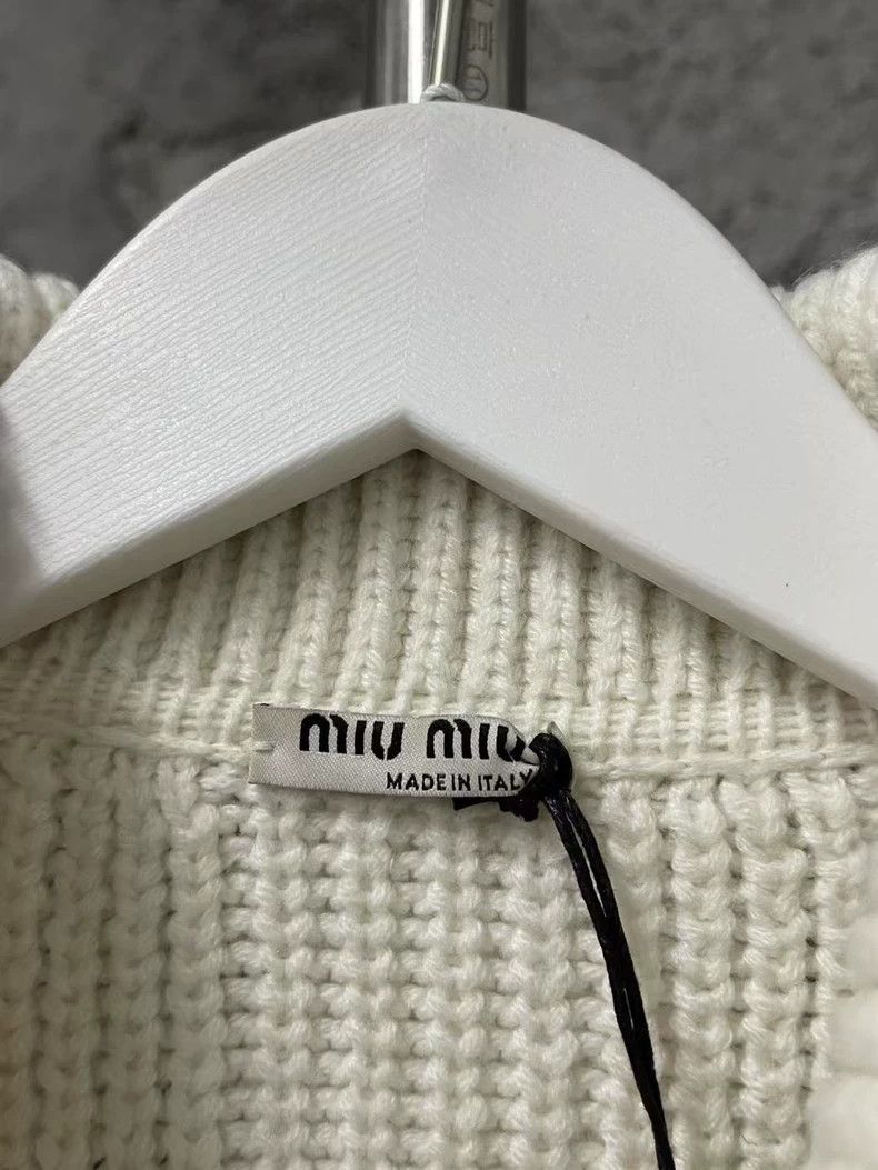 Miu Miu Miu Miu Floral Knit Cardigan with Peter Pan Collar -2505 Size XS / US 0-2 / IT 36-38 - 7 Thumbnail